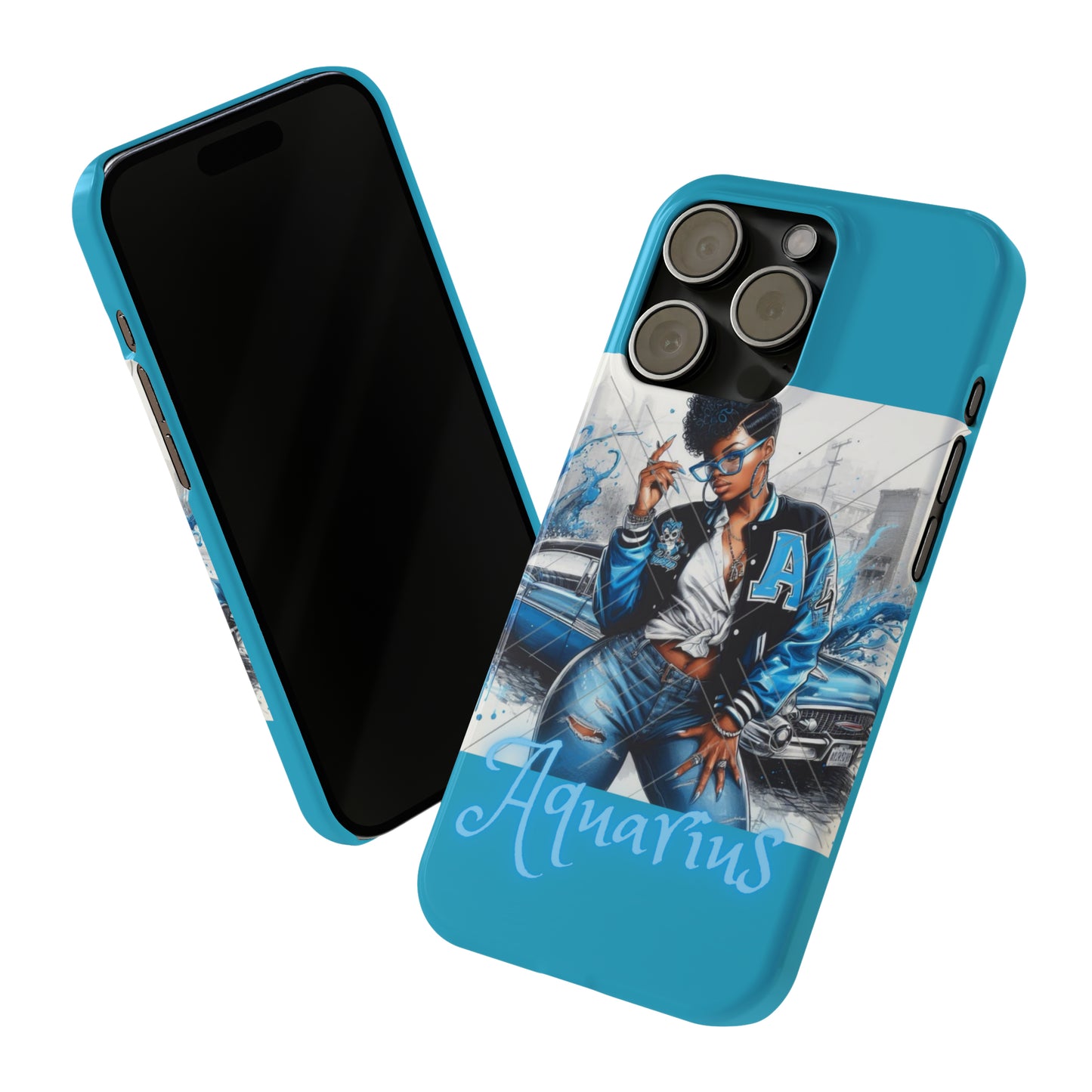 Aquarius Blue Slim Phone Cases - Phone Case