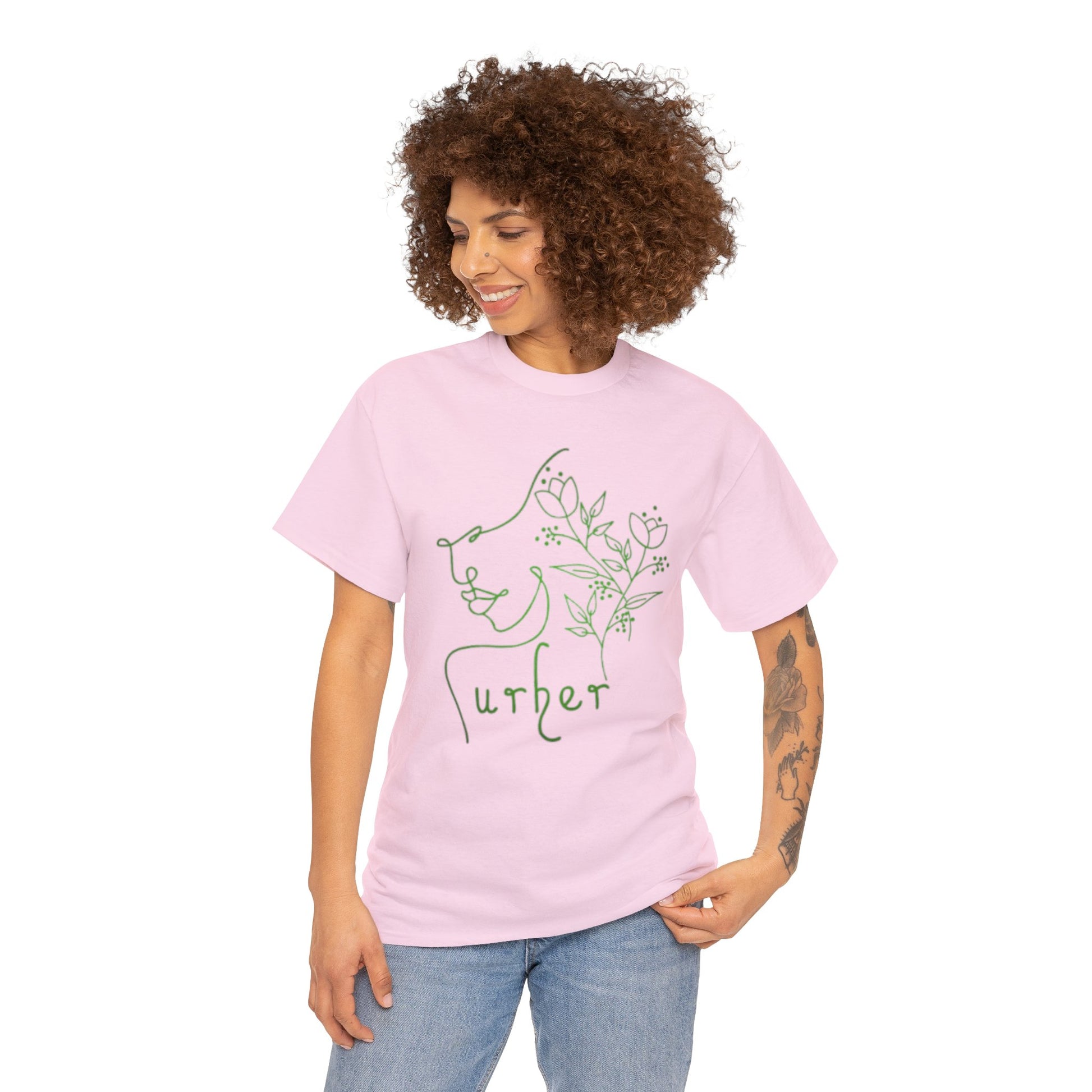 URHER Green Heavy Cotton Tee - T-Shirt