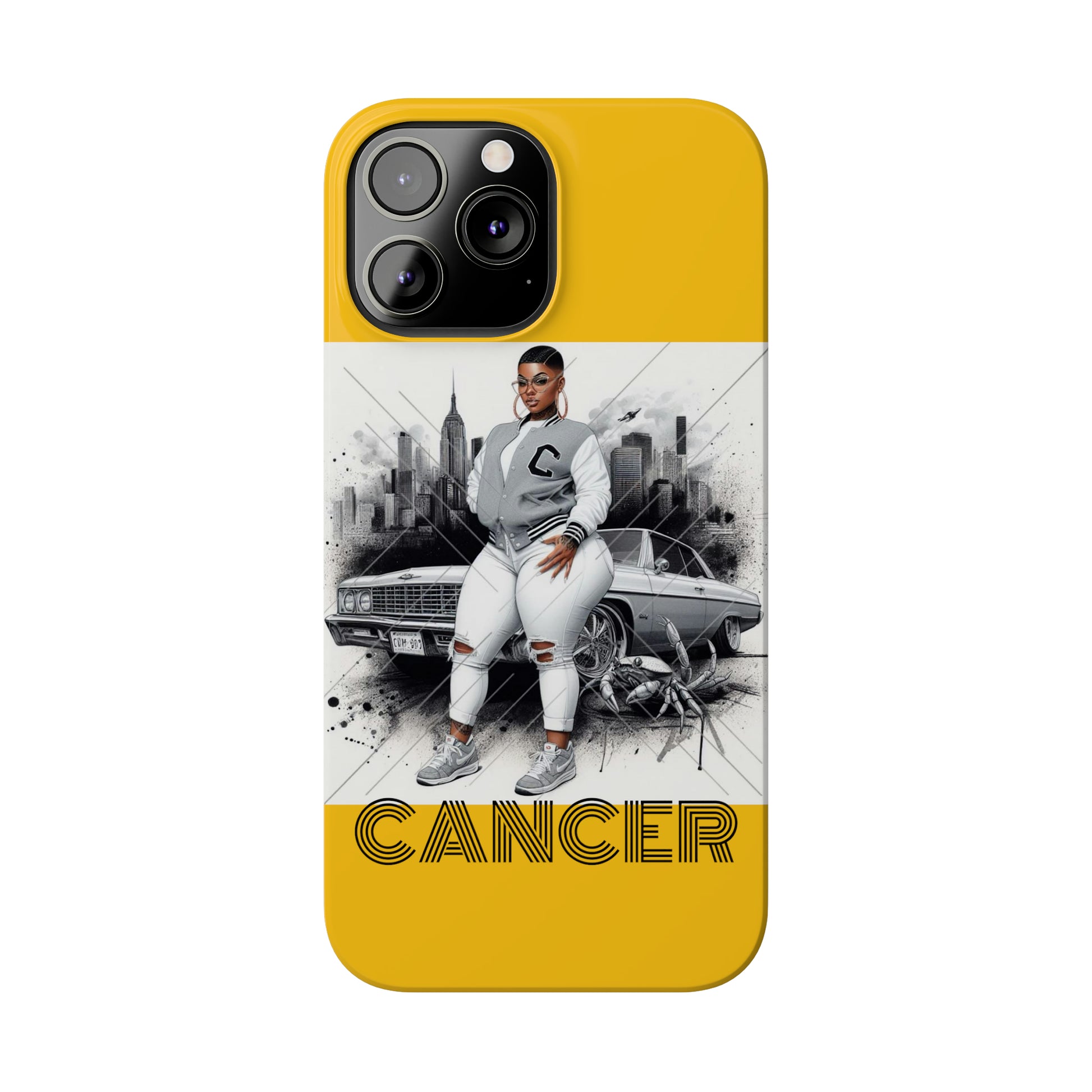 Cancer Yellow Slim Phone Cases - Phone Case