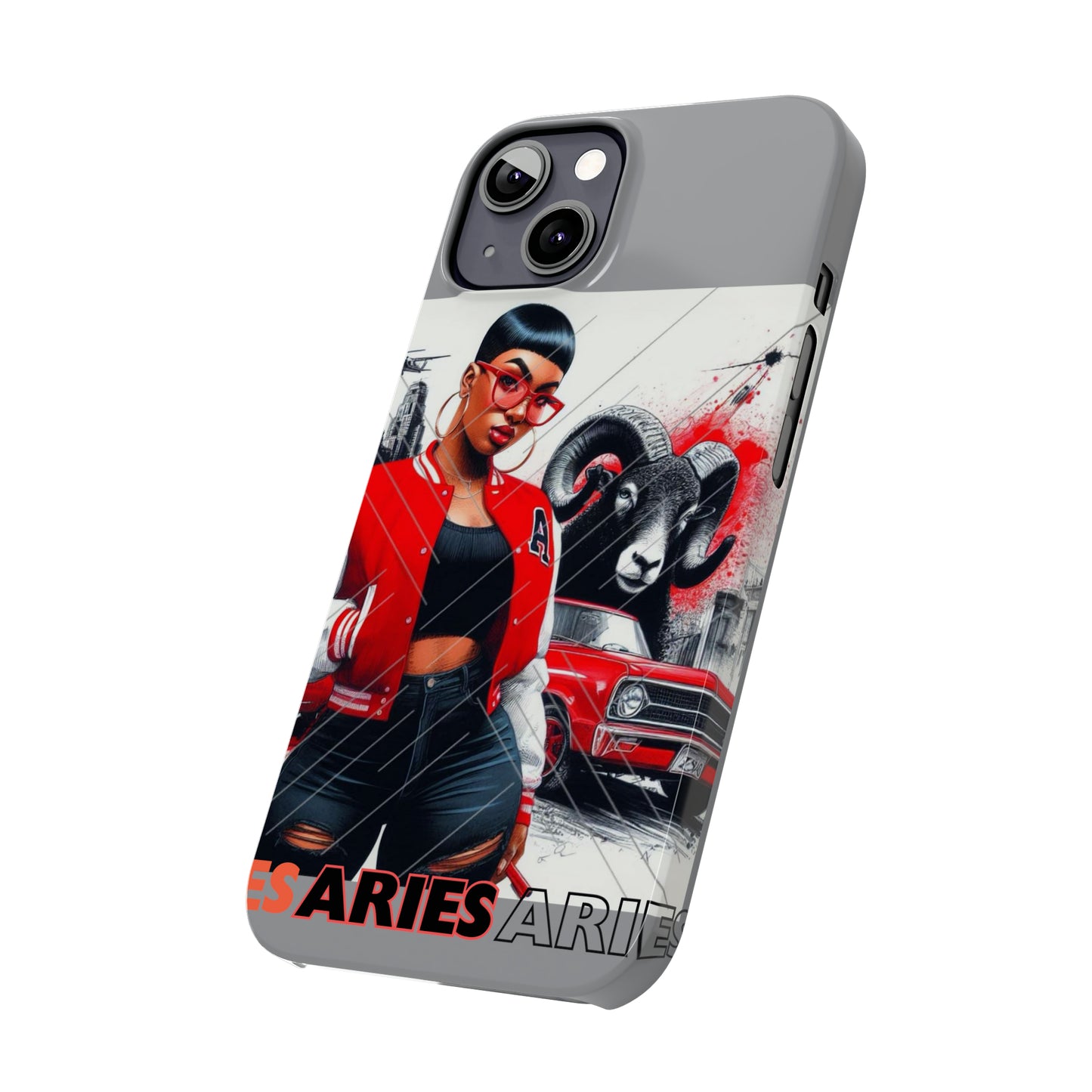 Aries Grey Slim Phone Cases - Phone Case