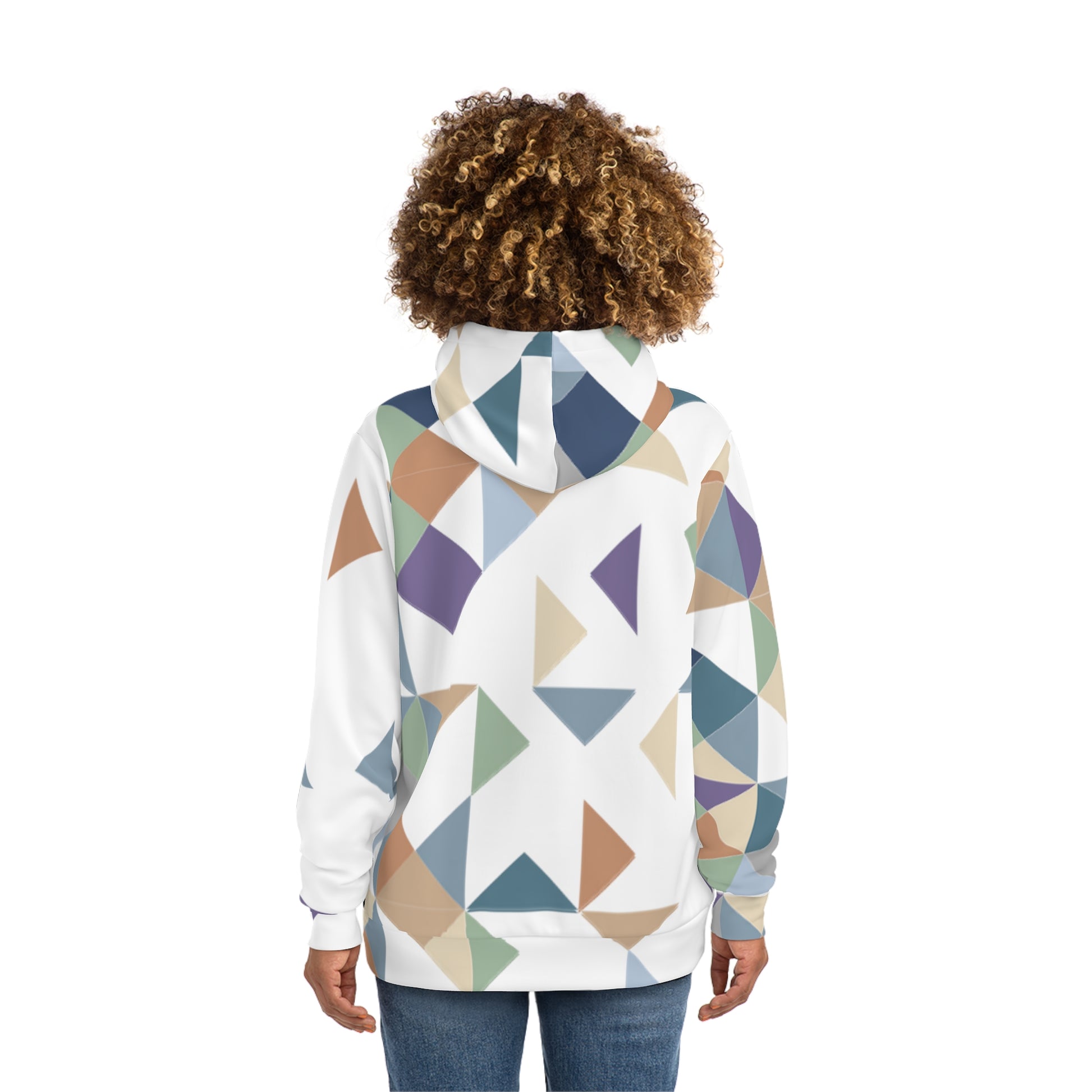 White Geo Purple Unisex Pullover Hoodie - All Over Prints