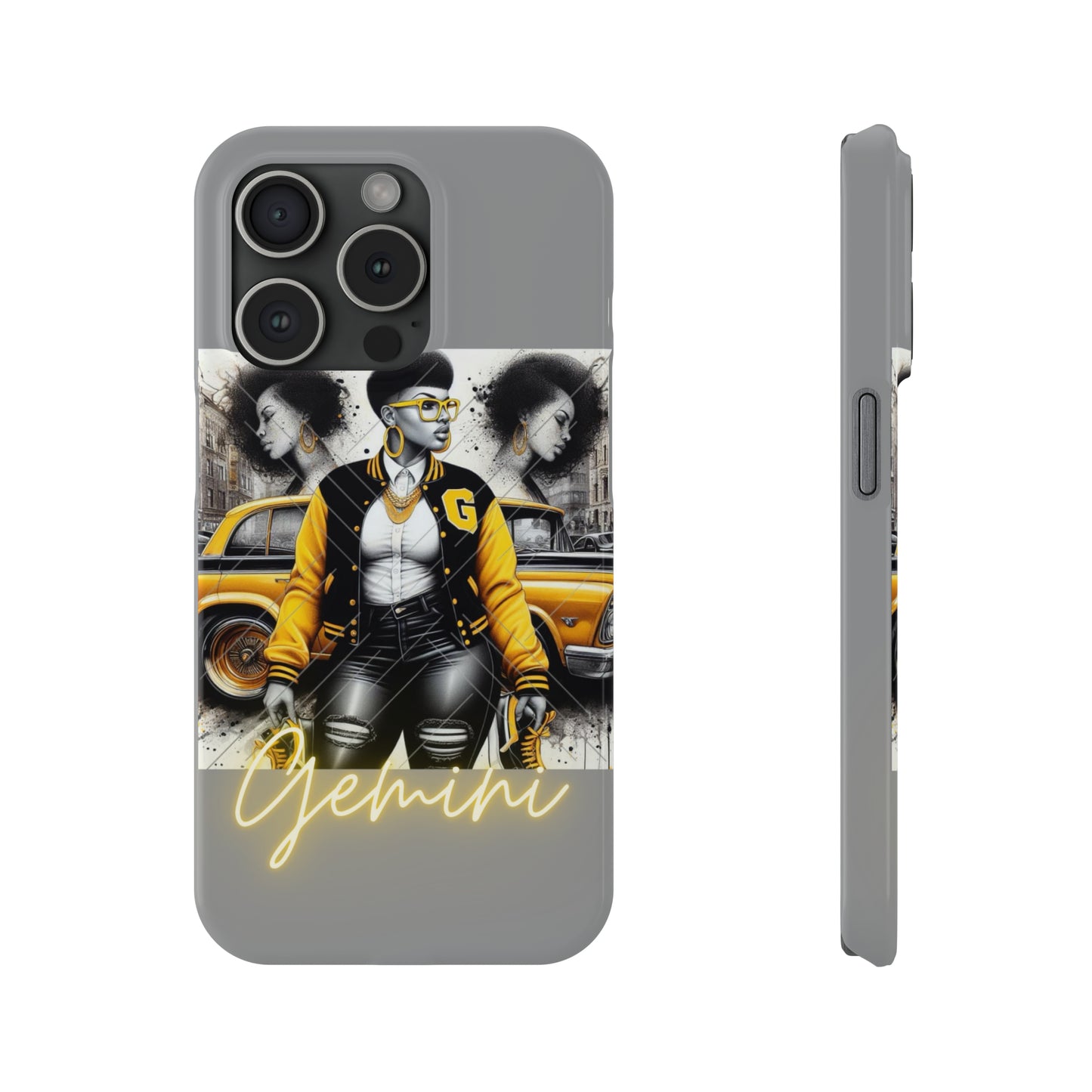 Gemini Grey Phone Cases - iPhone 15 Pro - Phone Case