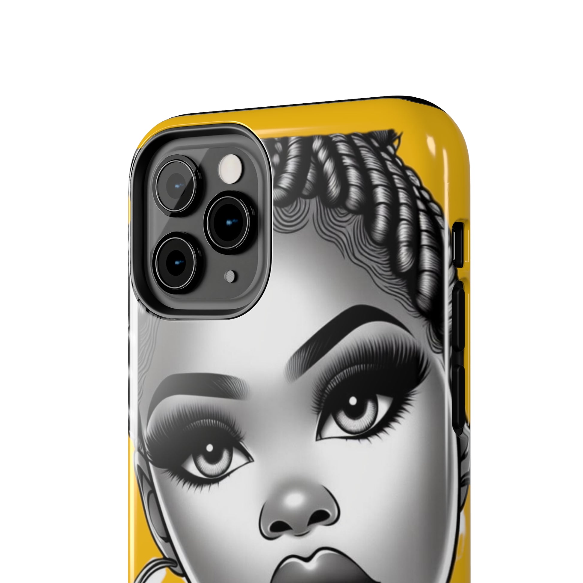 Braid bun Yellow Tough Phone Cases - Phone Case