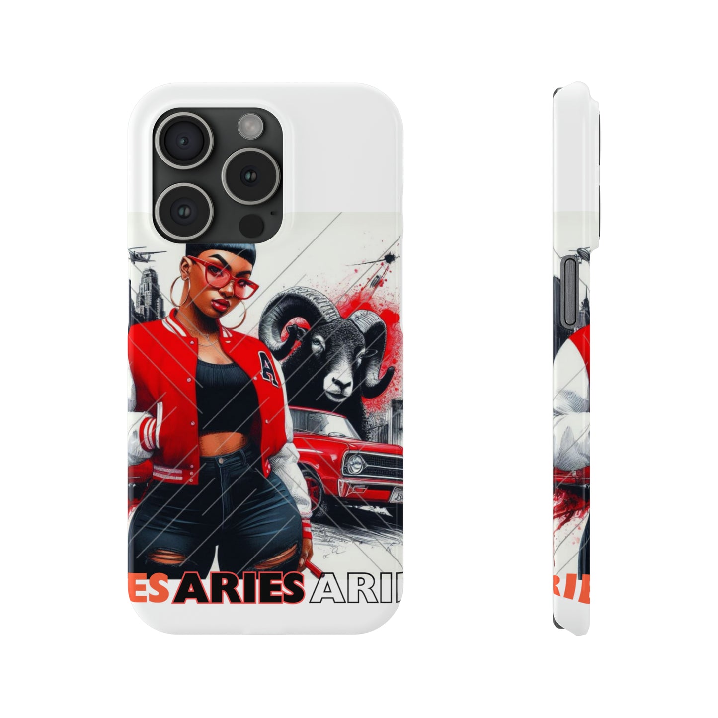 Aries white Slim Phone Cases - iPhone 15 Pro - Phone Case