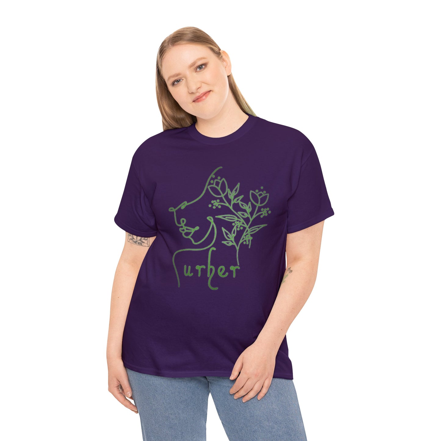 URHER Green Heavy Cotton Tee - T-Shirt