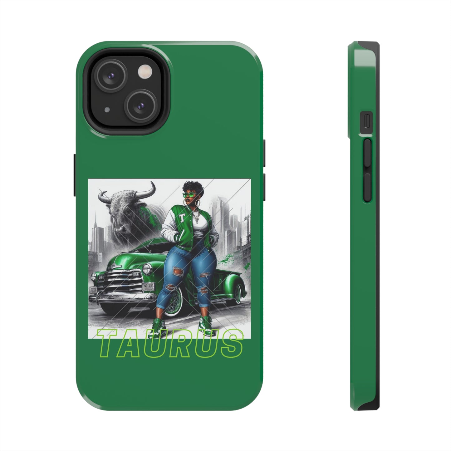 Taurus Green Tough Phone Cases - iPhone 14 - Phone Case