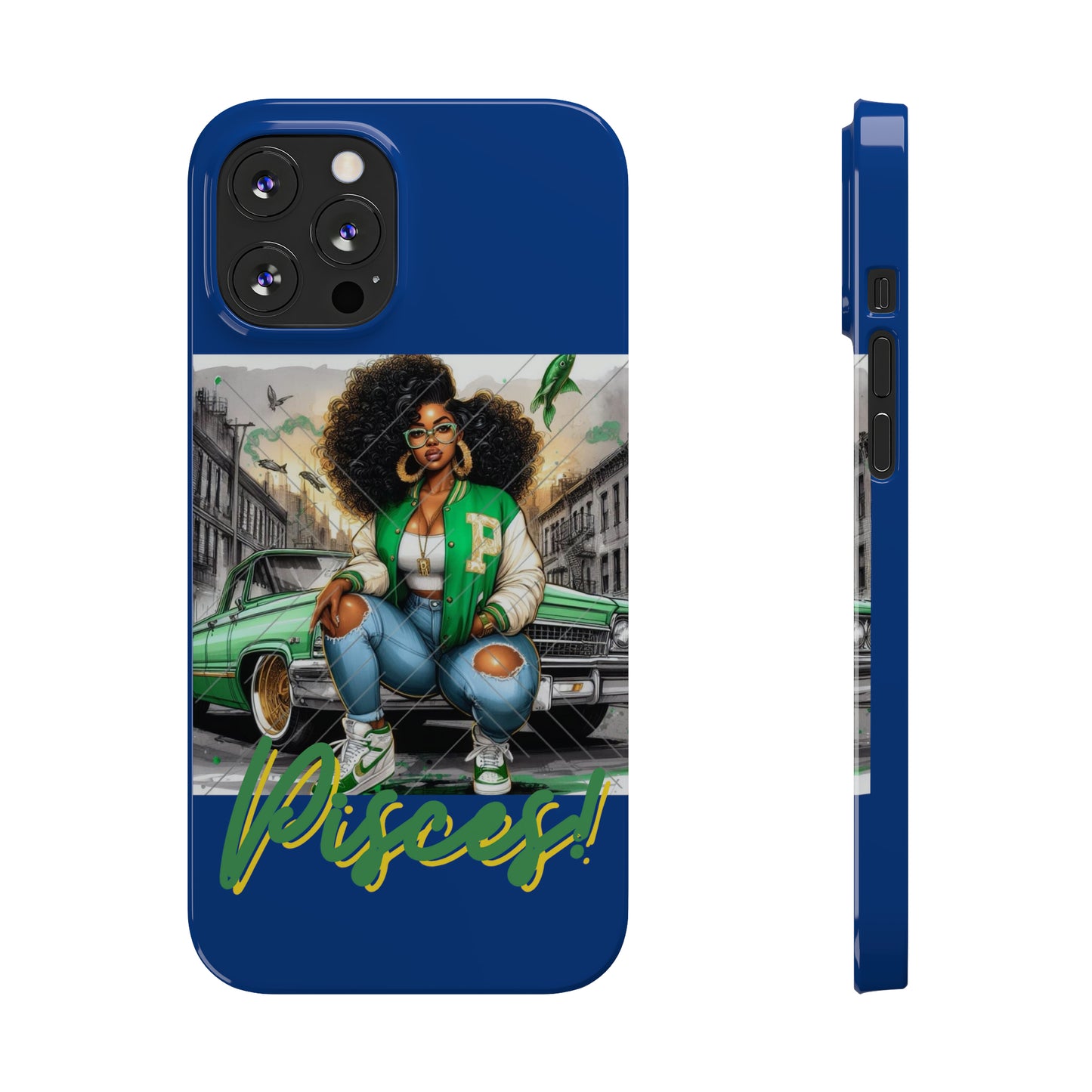 Pisces Blue Slim Phone Cases - iPhone 12 Pro Max - Phone Case