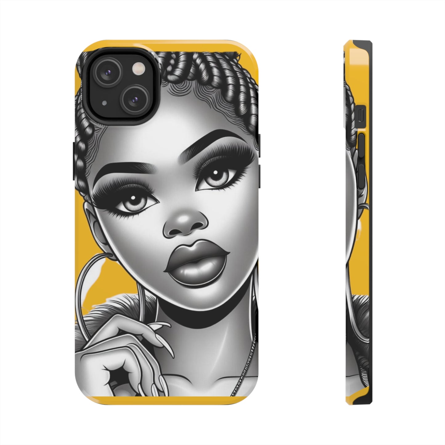 Braid bun Yellow Tough Phone Cases - iPhone 14 Plus - Phone Case