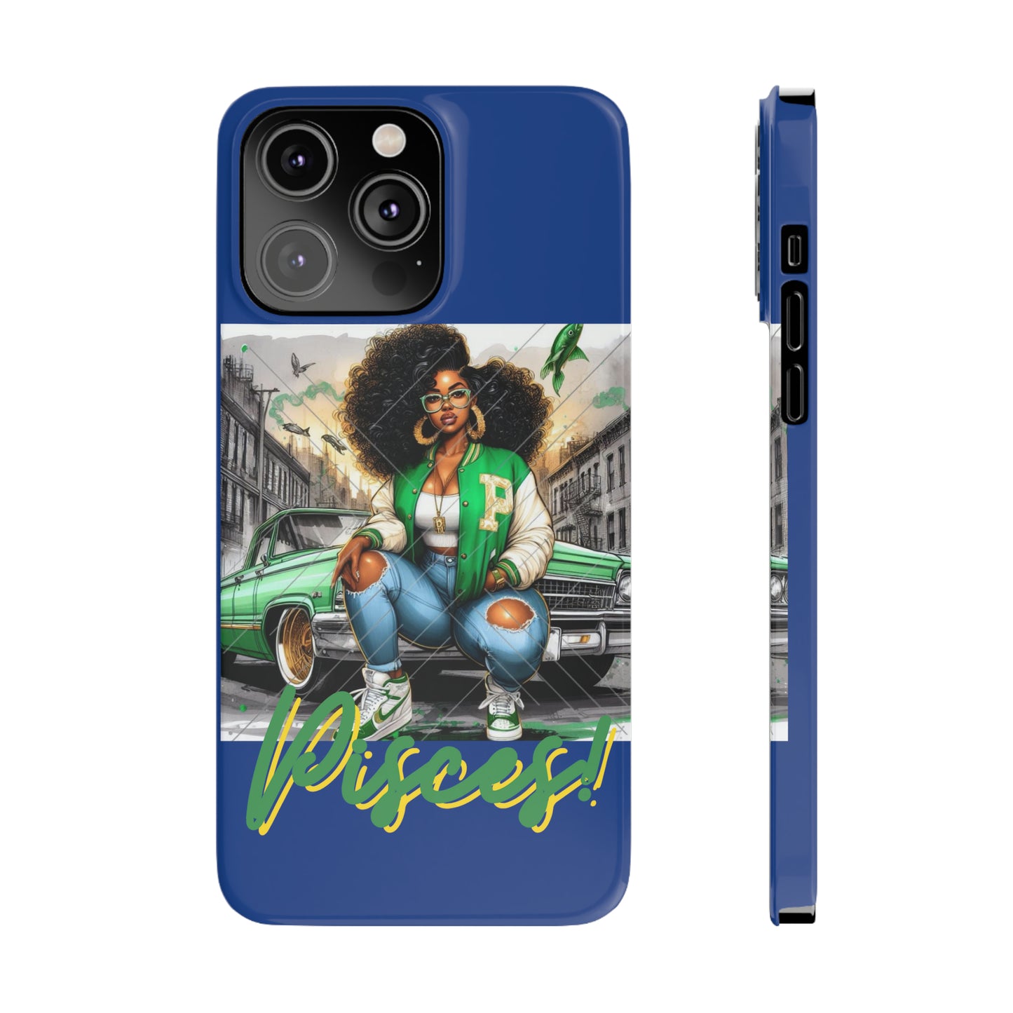 Pisces Blue Slim Phone Cases - iPhone 14 Pro Max - Phone Case