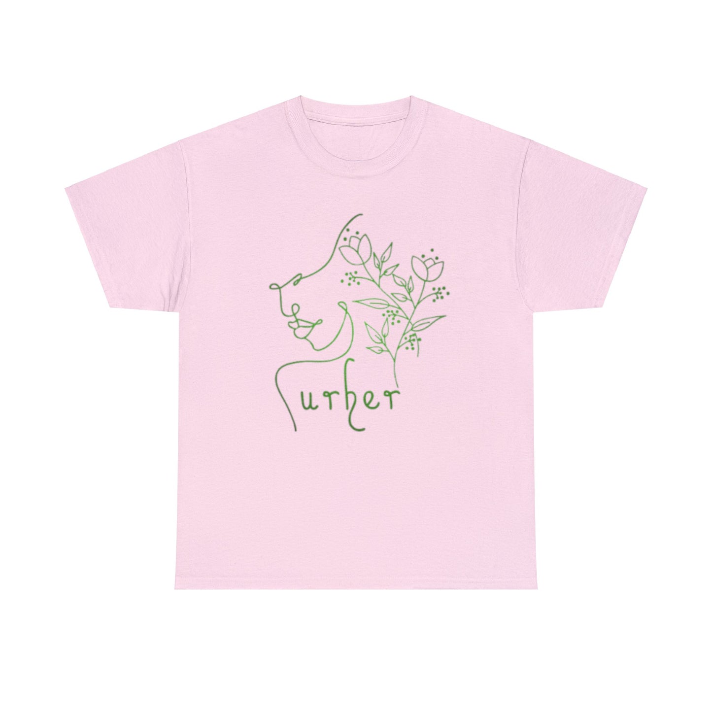 URHER Green Heavy Cotton Tee - Light Pink / S - T-Shirt