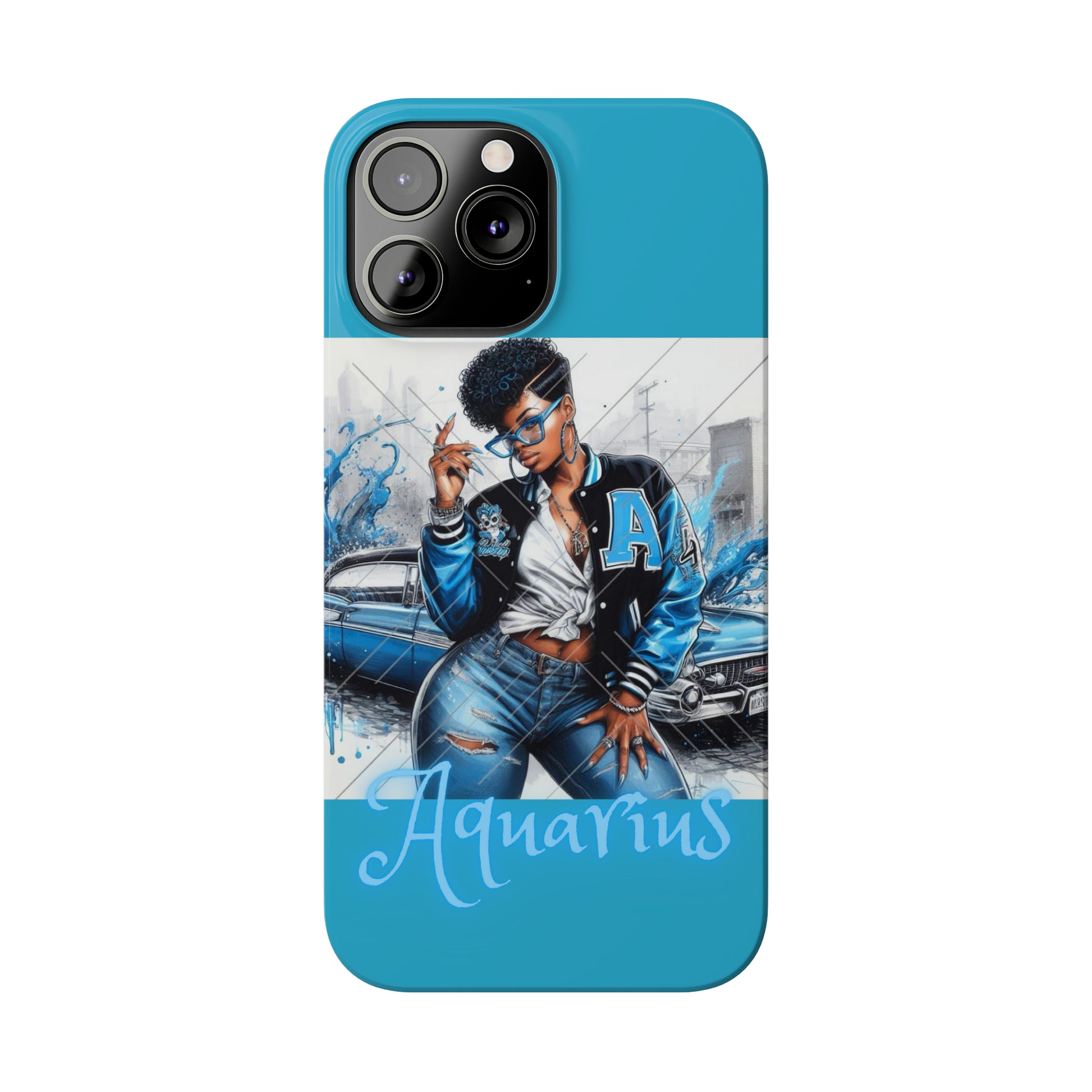 Aquarius Blue Slim Phone Cases - Phone Case