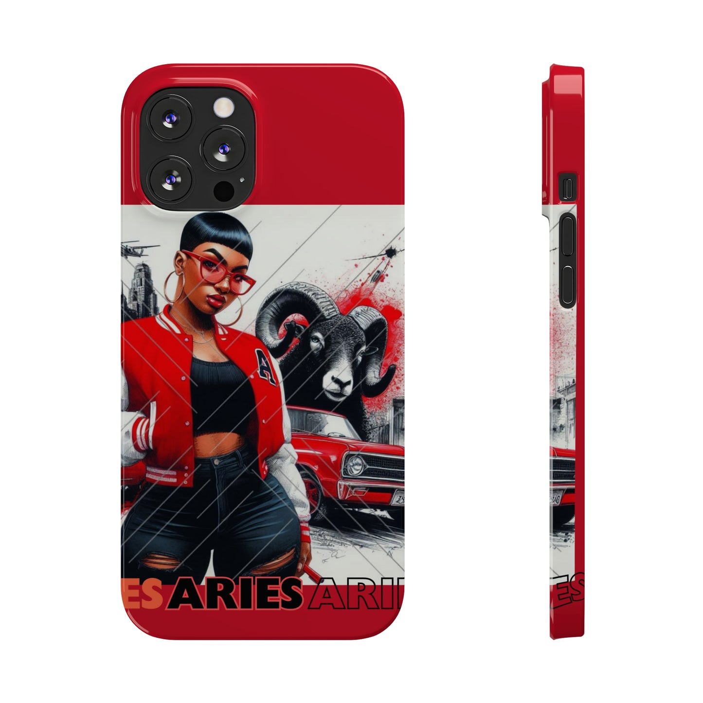 Aries Red Slim Phone Cases - iPhone 12 Pro Max - Phone Case