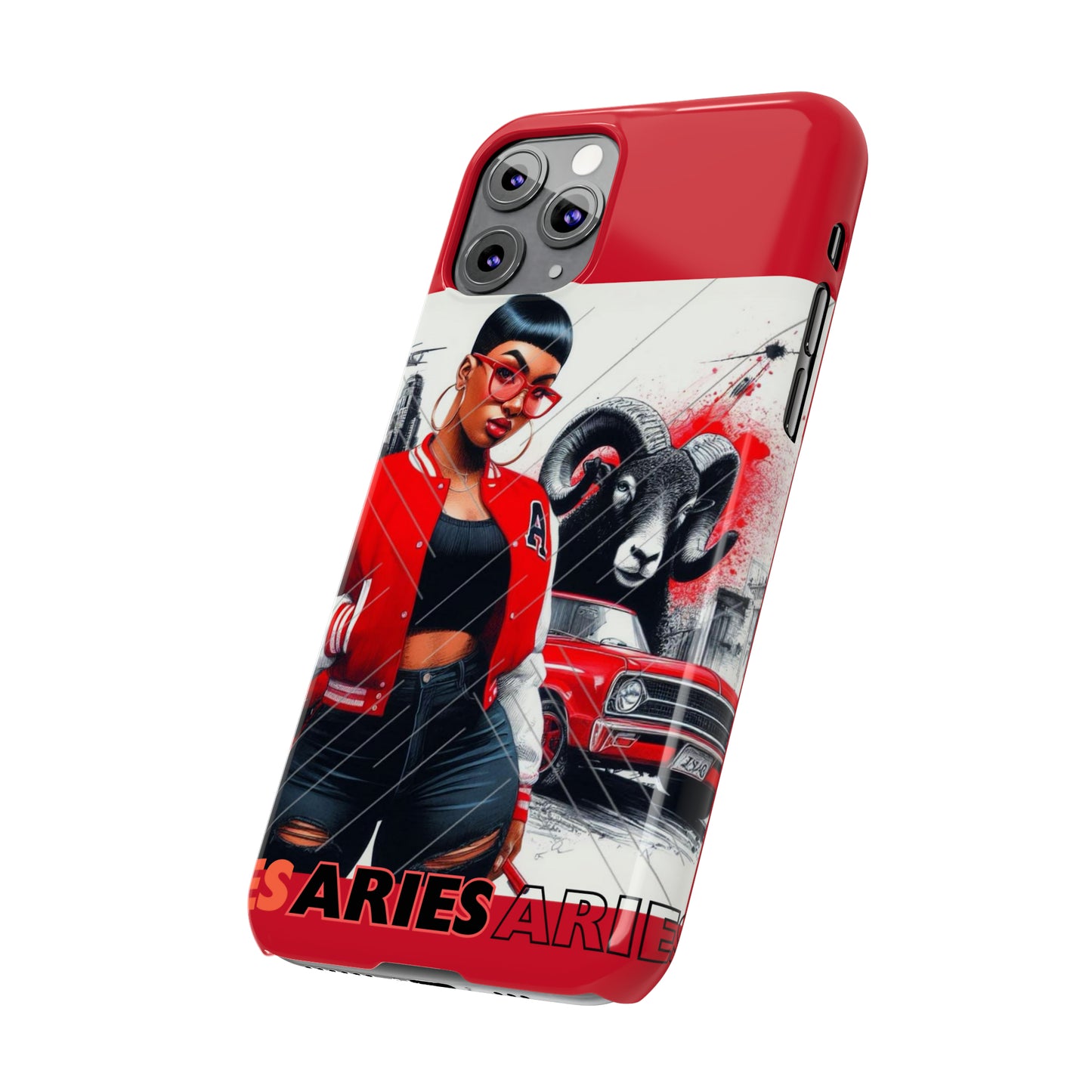 Aries Red Slim Phone Cases - Phone Case