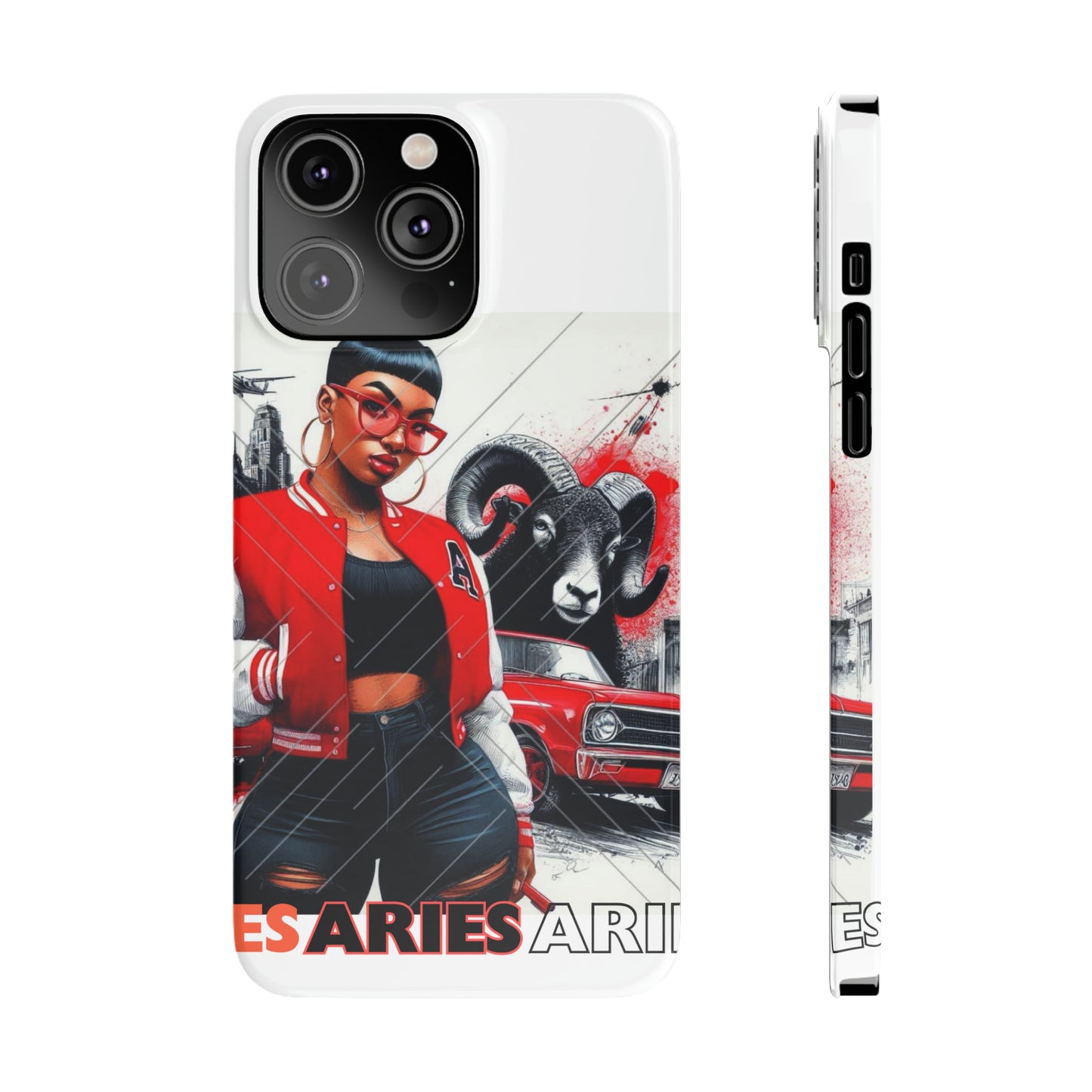 Aries white Slim Phone Cases - iPhone 14 Pro Max - Phone Case