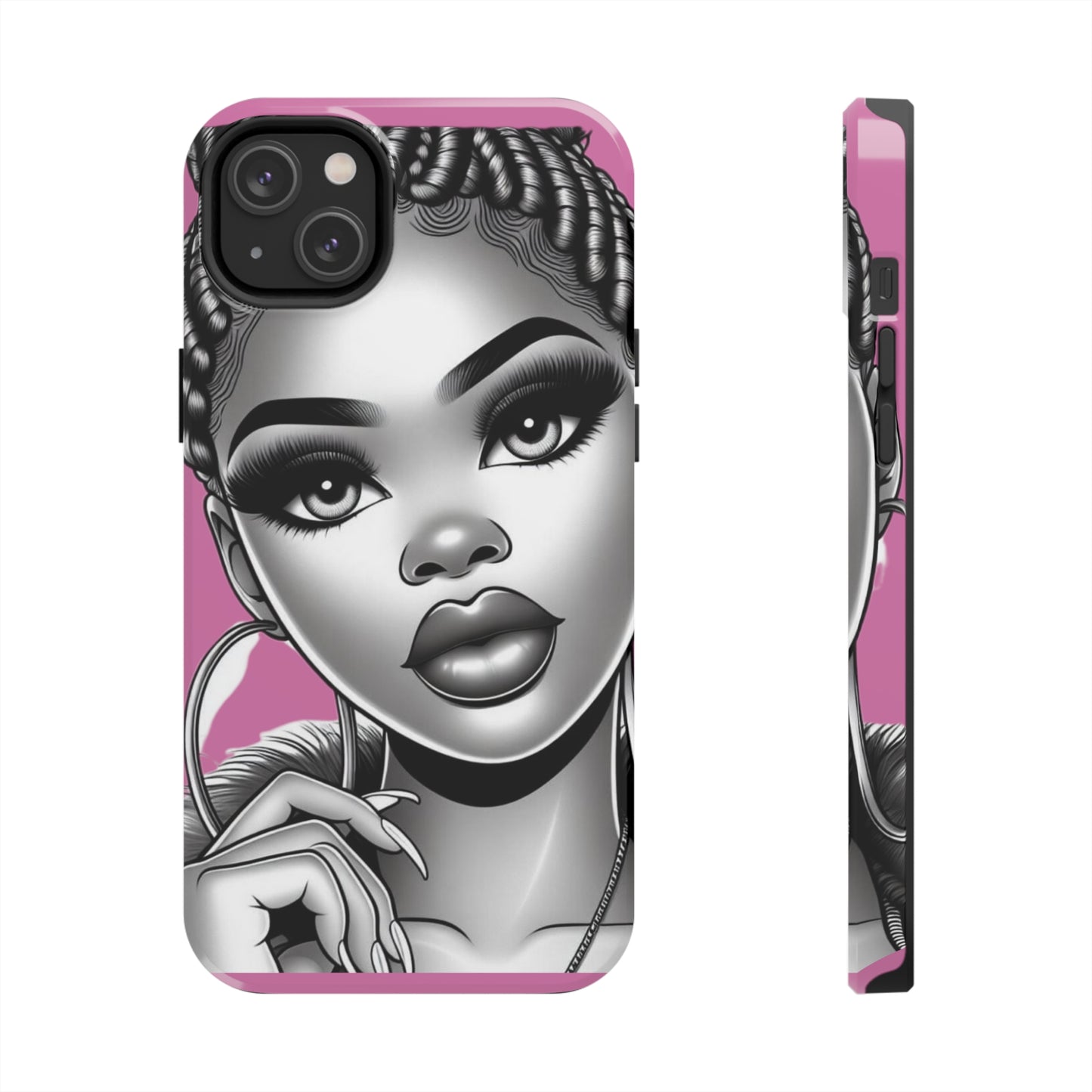 Braid bun pink Tough Phone Cases - iPhone 14 Plus - Phone Case