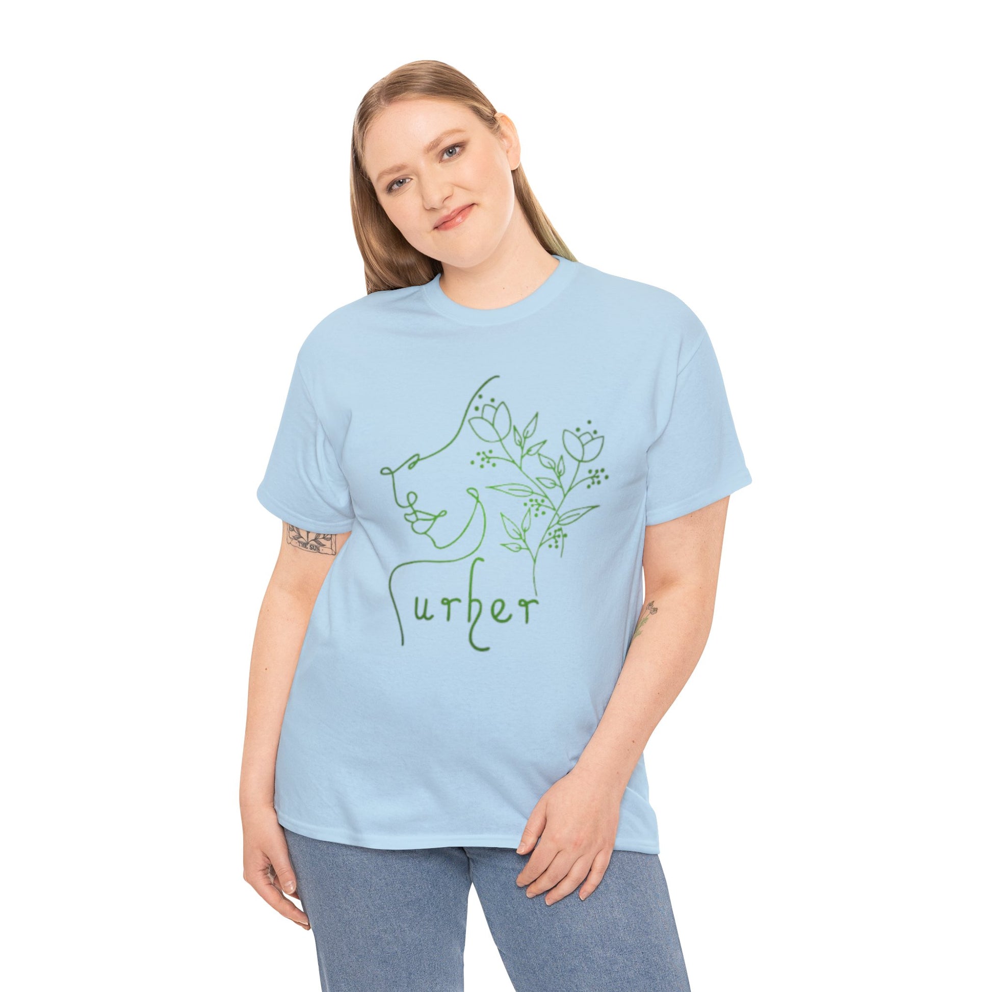 URHER Green Heavy Cotton Tee - T-Shirt