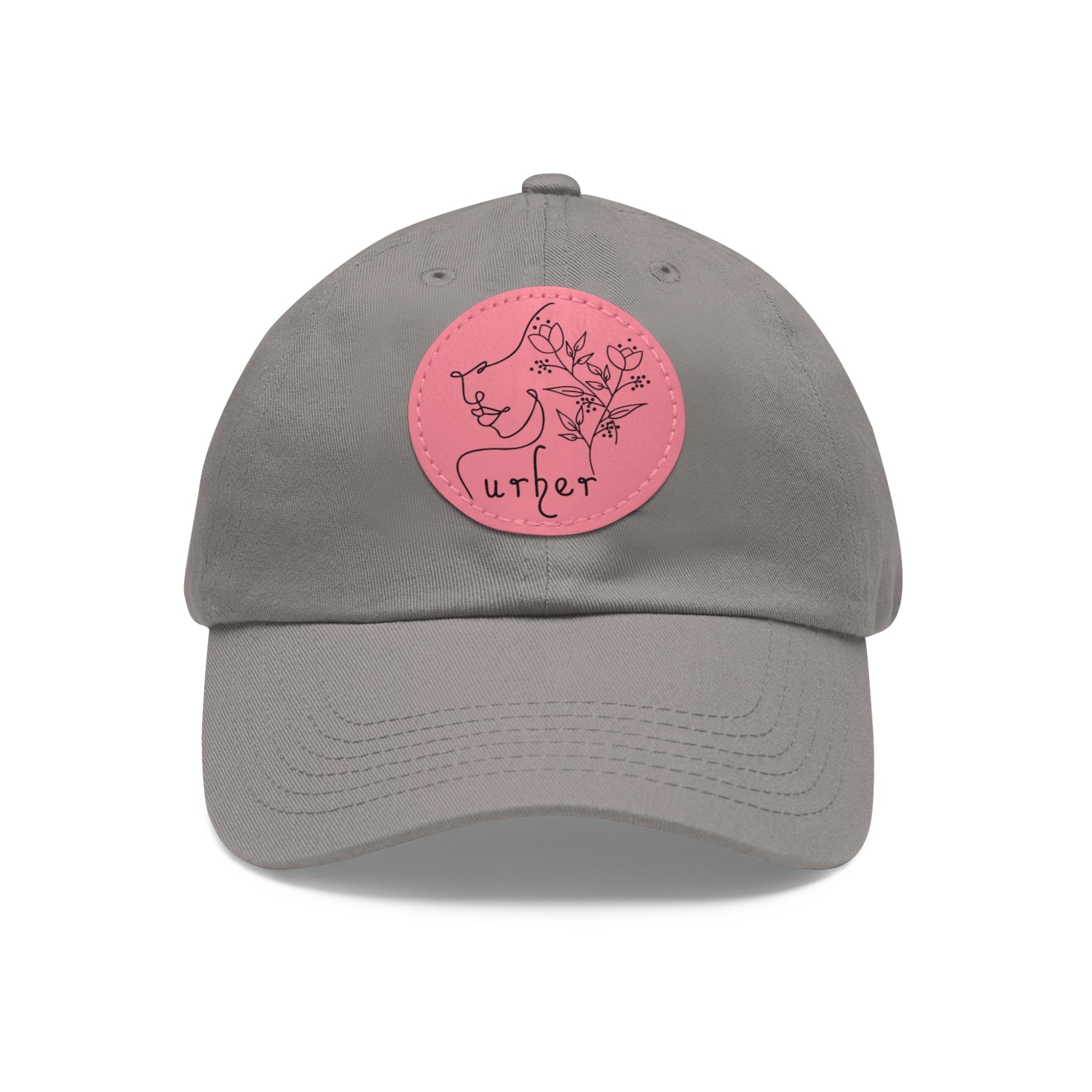 URHER Patch (Round) Hat - Grey / Pink patch / Circle / One size - Hats