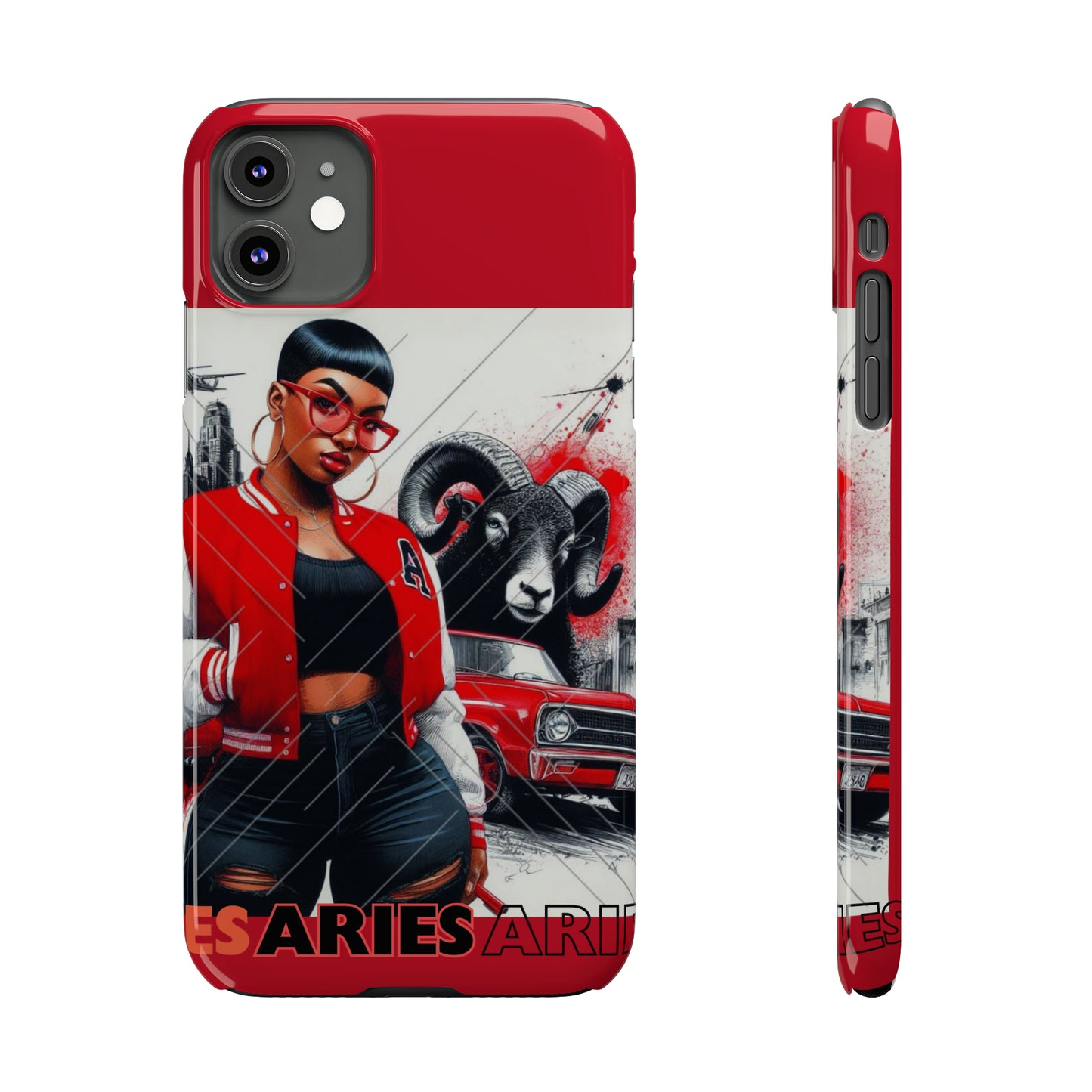 Aries Red Slim Phone Cases - iPhone 11 - Phone Case