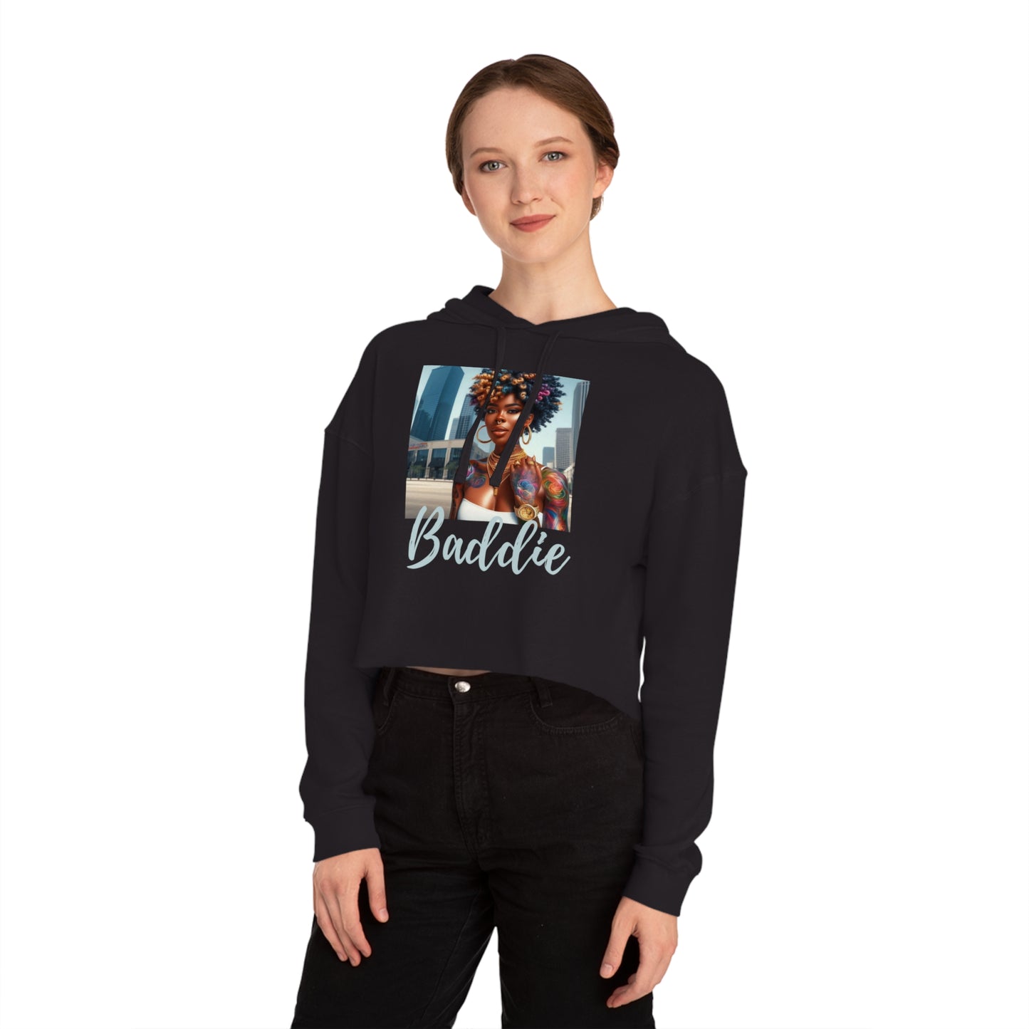 Be You Curly Cropped Hooded Sweatshirt - Hoodie