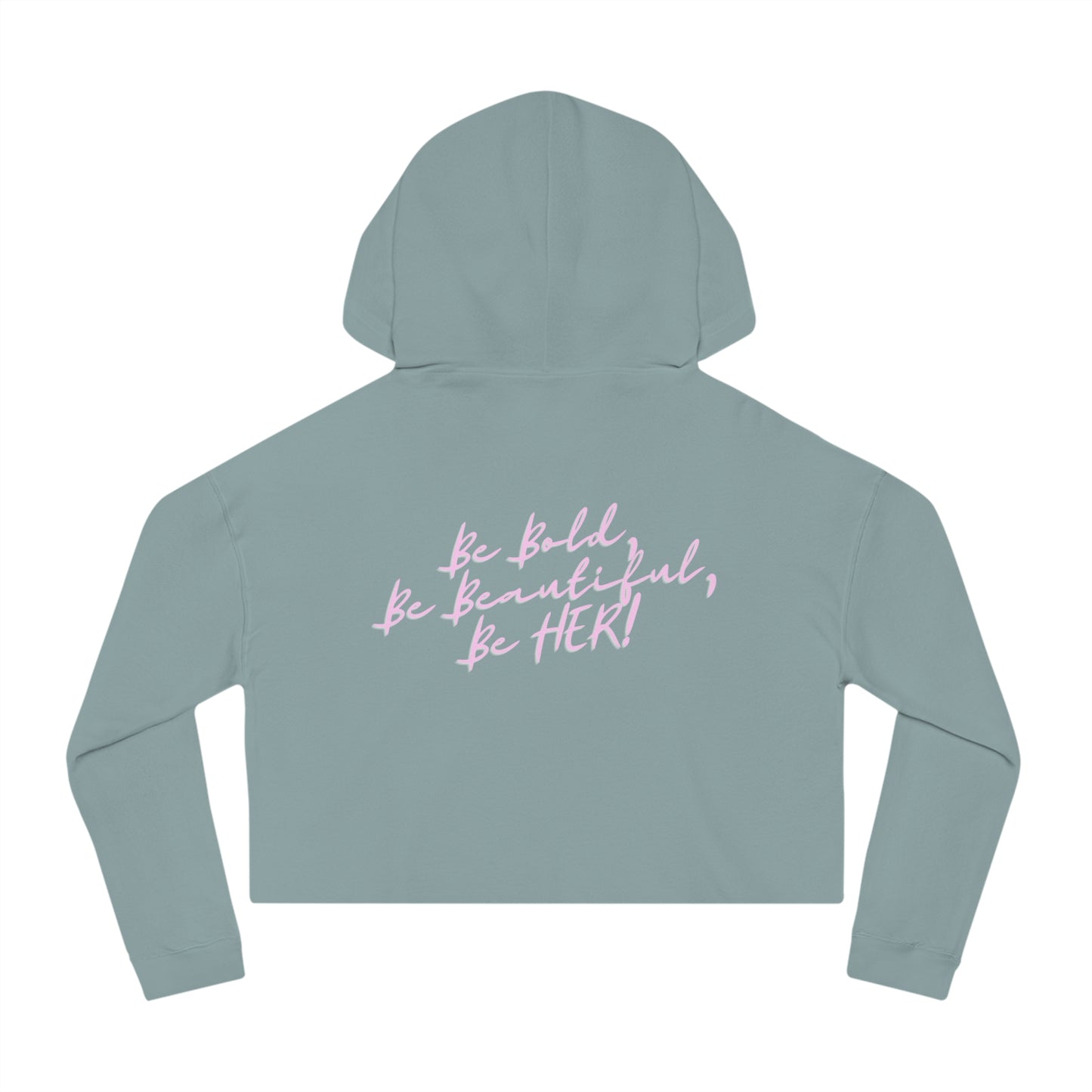 URHER Pink Cropped Hooded Sweatshirt - Hoodie