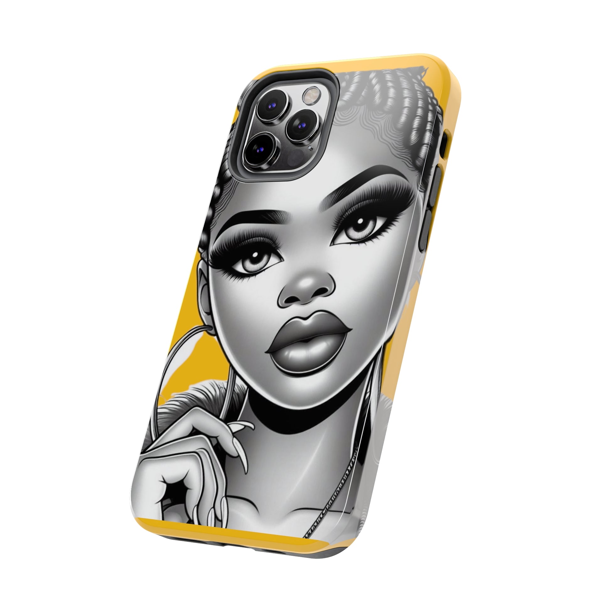 Braid bun Yellow Tough Phone Cases - Phone Case