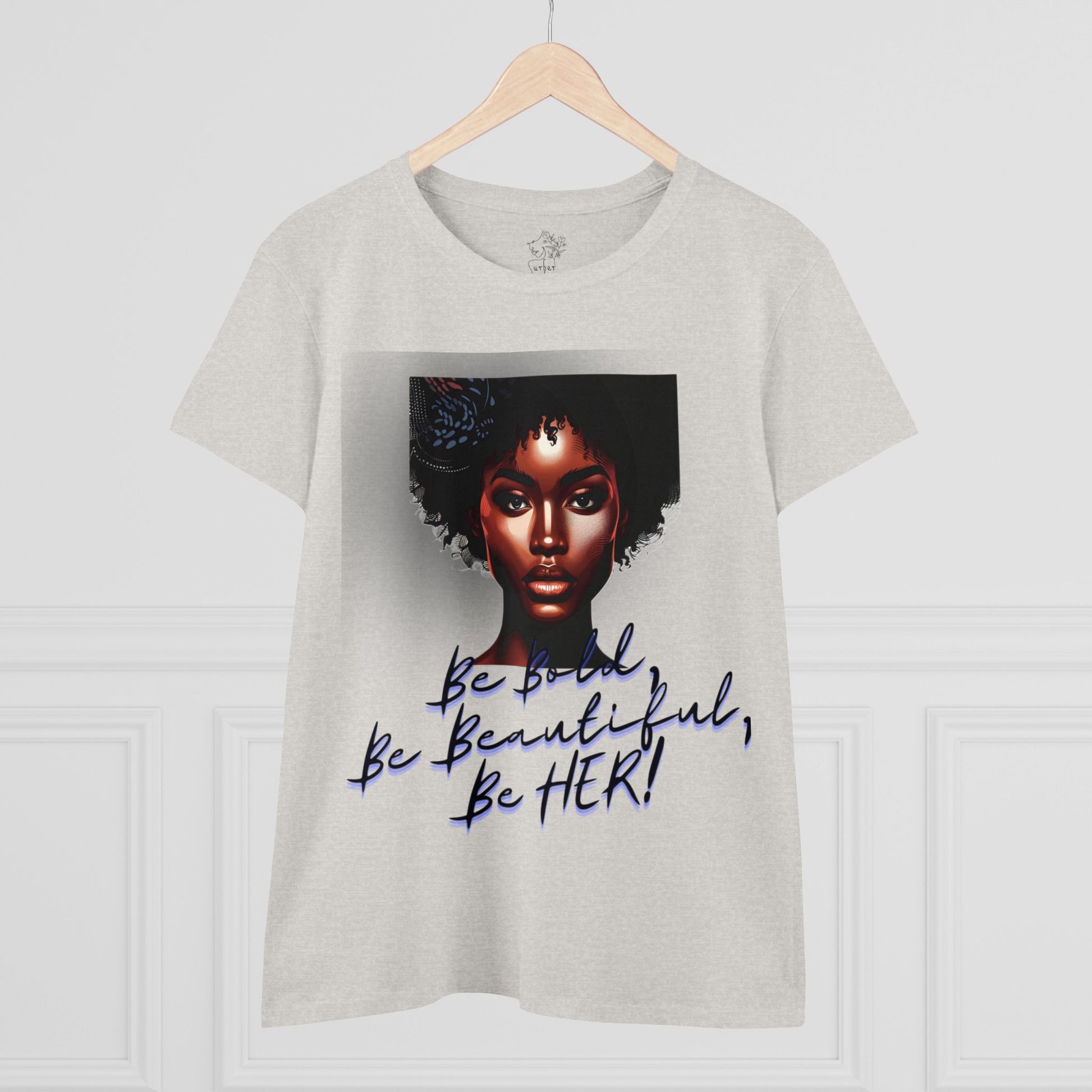 Bold Beautiful Her curly afro woman’s tee - T-Shirt