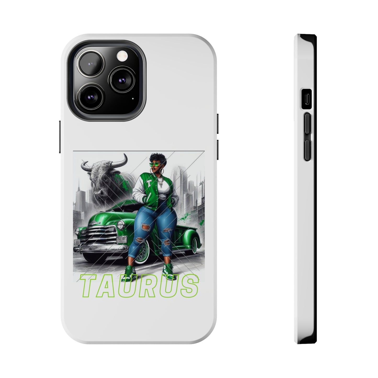 Taurus White Tough Phone Cases - iPhone 13 Pro Max - Phone Case