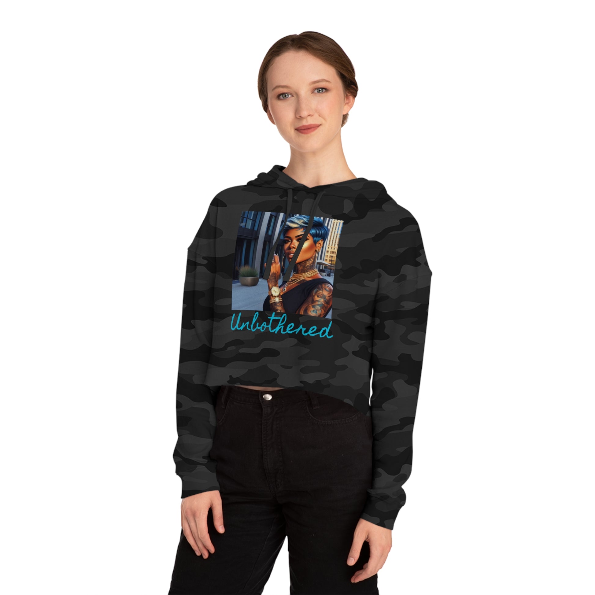 Unbothered Pixi Cropped Hooded Sweatshirt - Hoodie