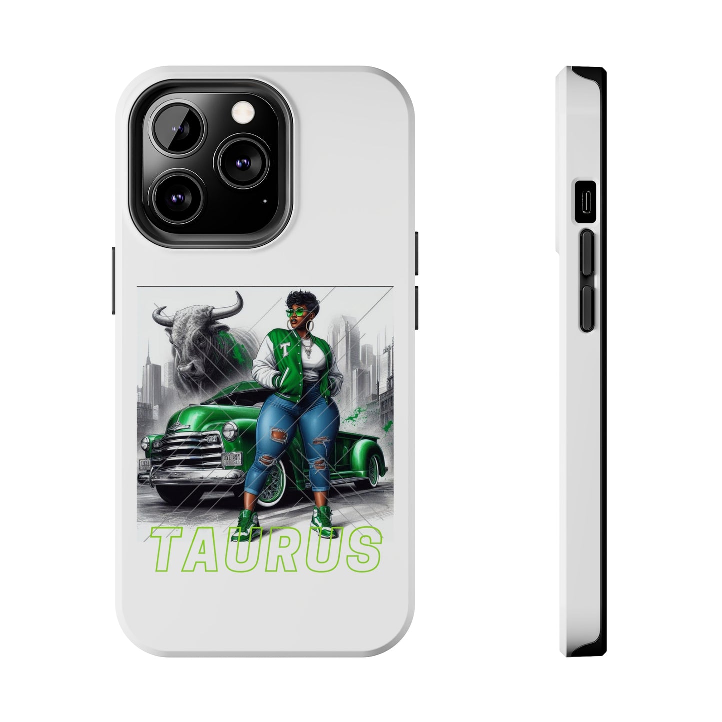 Taurus White Tough Phone Cases - iPhone 13 Pro - Phone Case