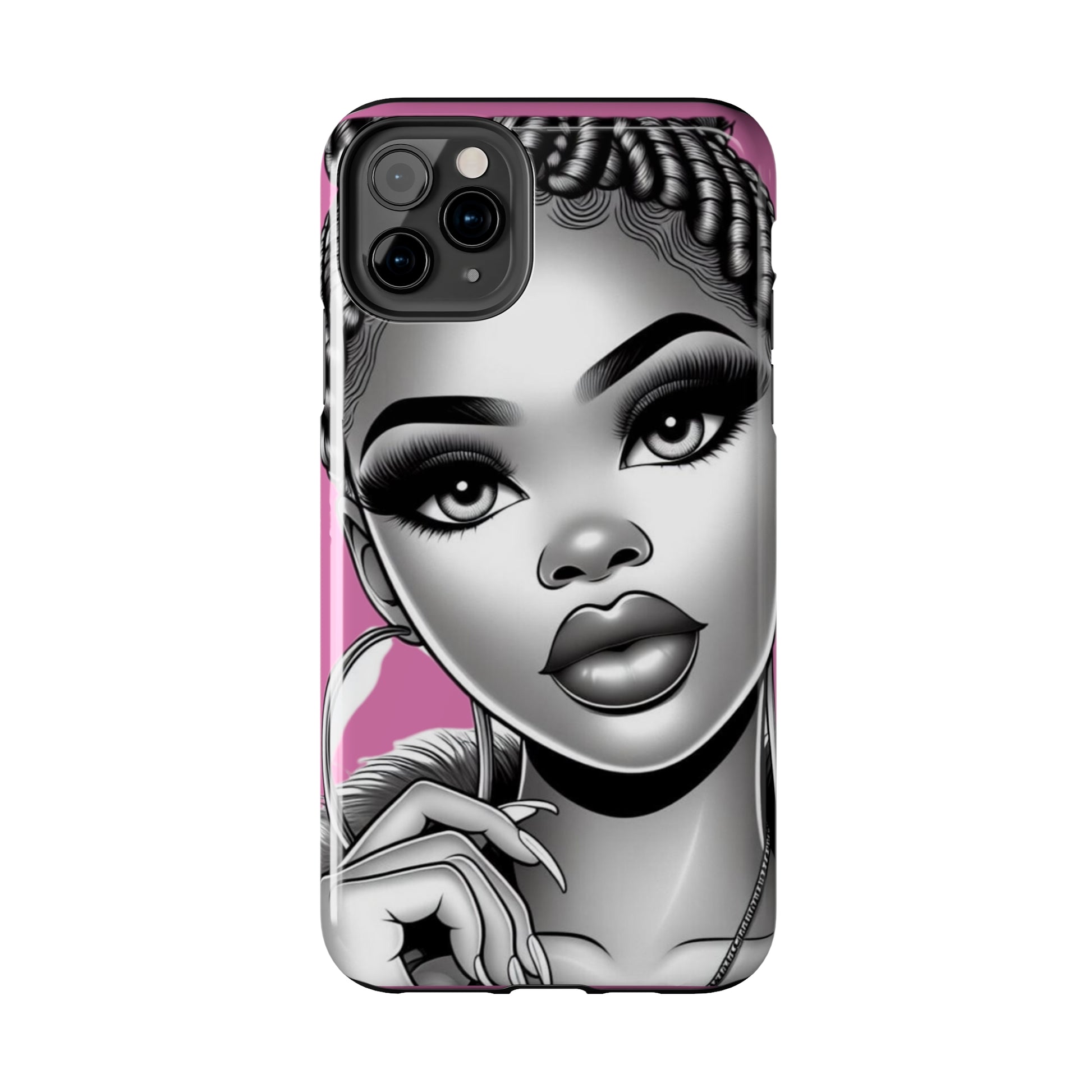 Braid bun pink Tough Phone Cases - Phone Case