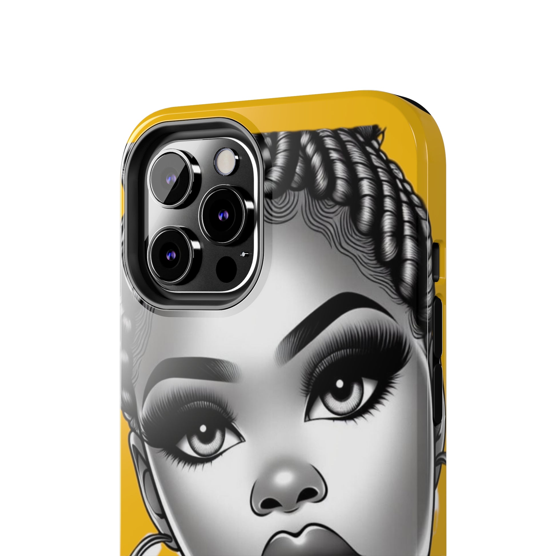 Braid bun Yellow Tough Phone Cases - Phone Case