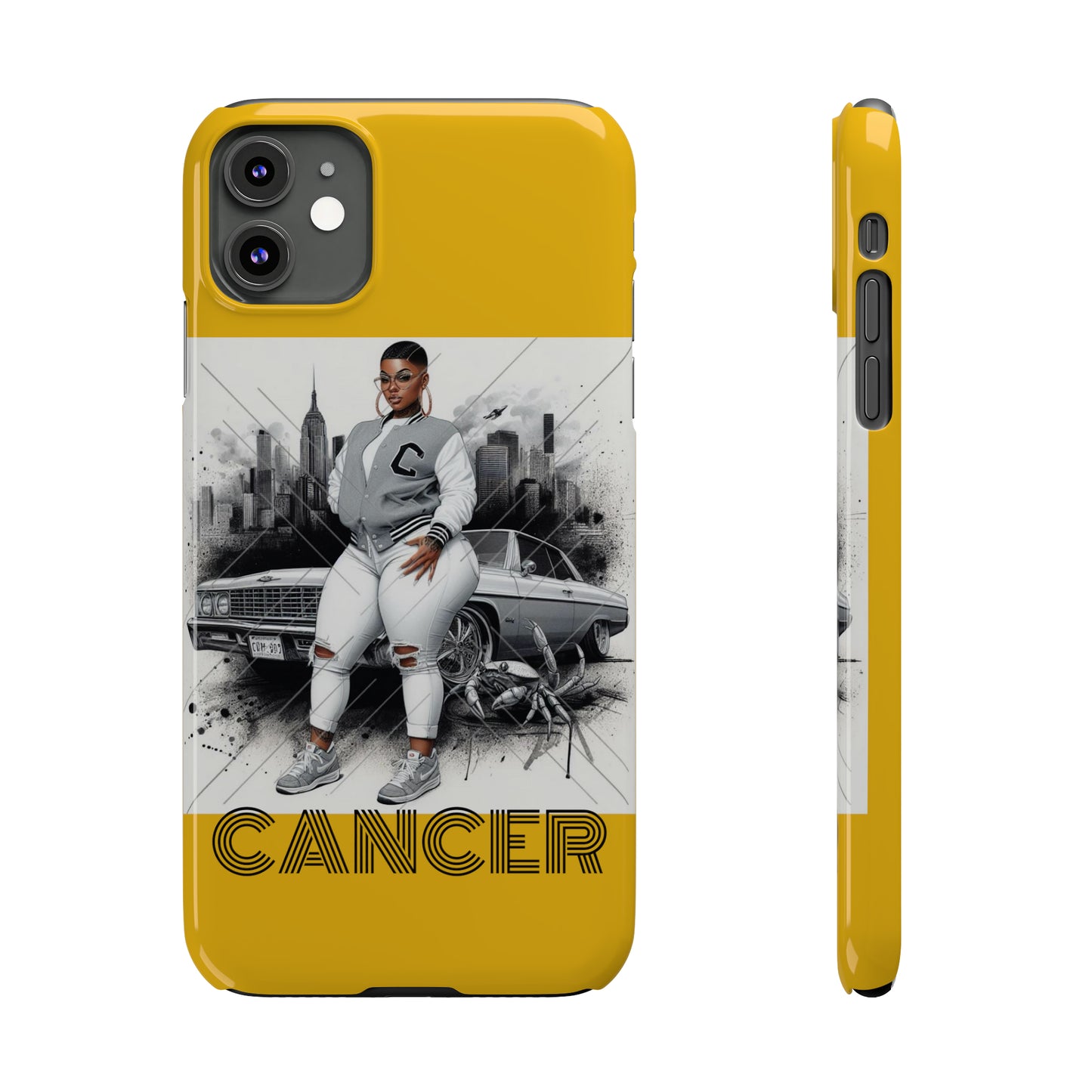 Cancer Yellow Slim Phone Cases - iPhone 11 - Phone Case