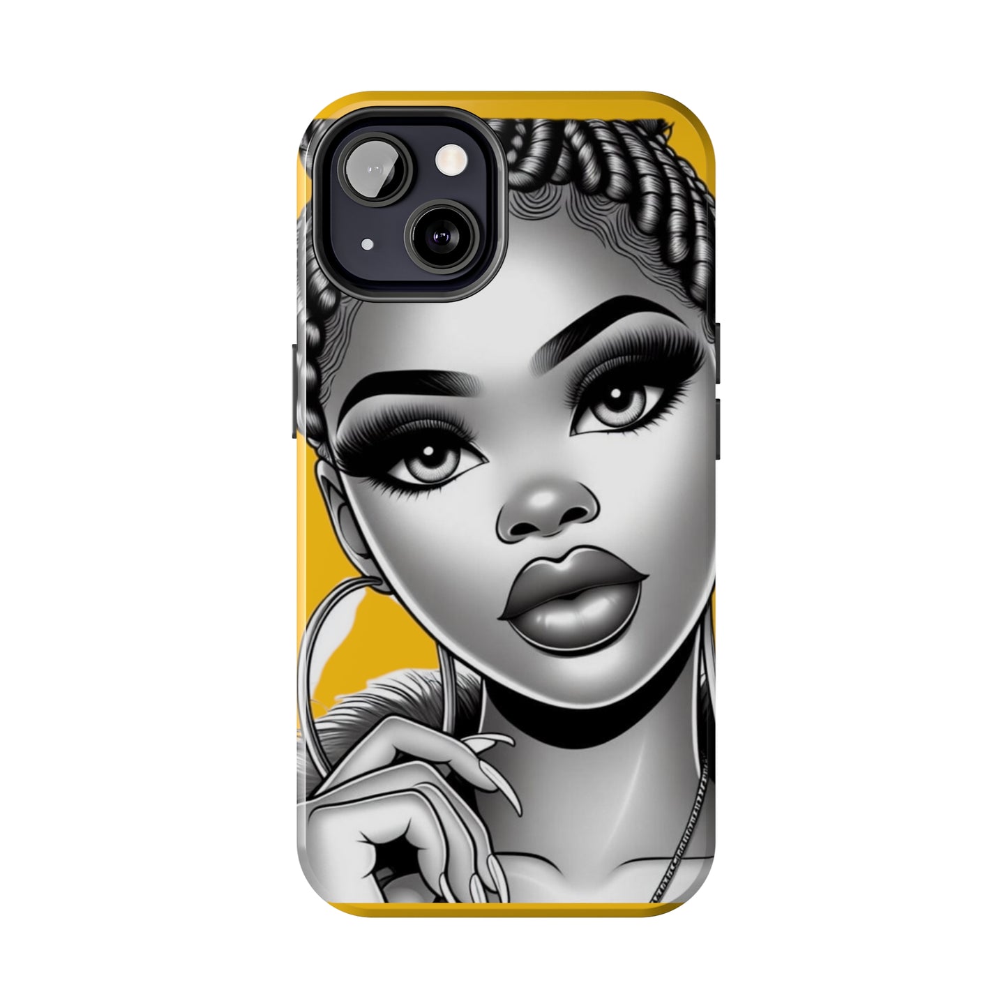 Braid bun Yellow Tough Phone Cases - Phone Case