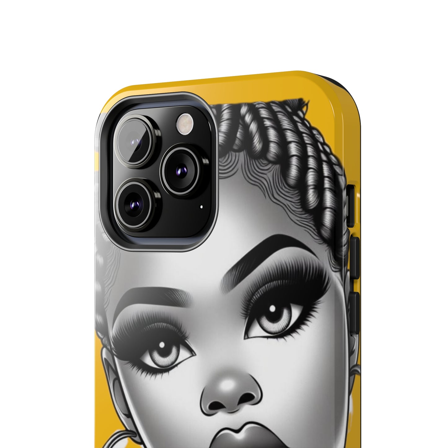 Braid bun Yellow Tough Phone Cases - Phone Case