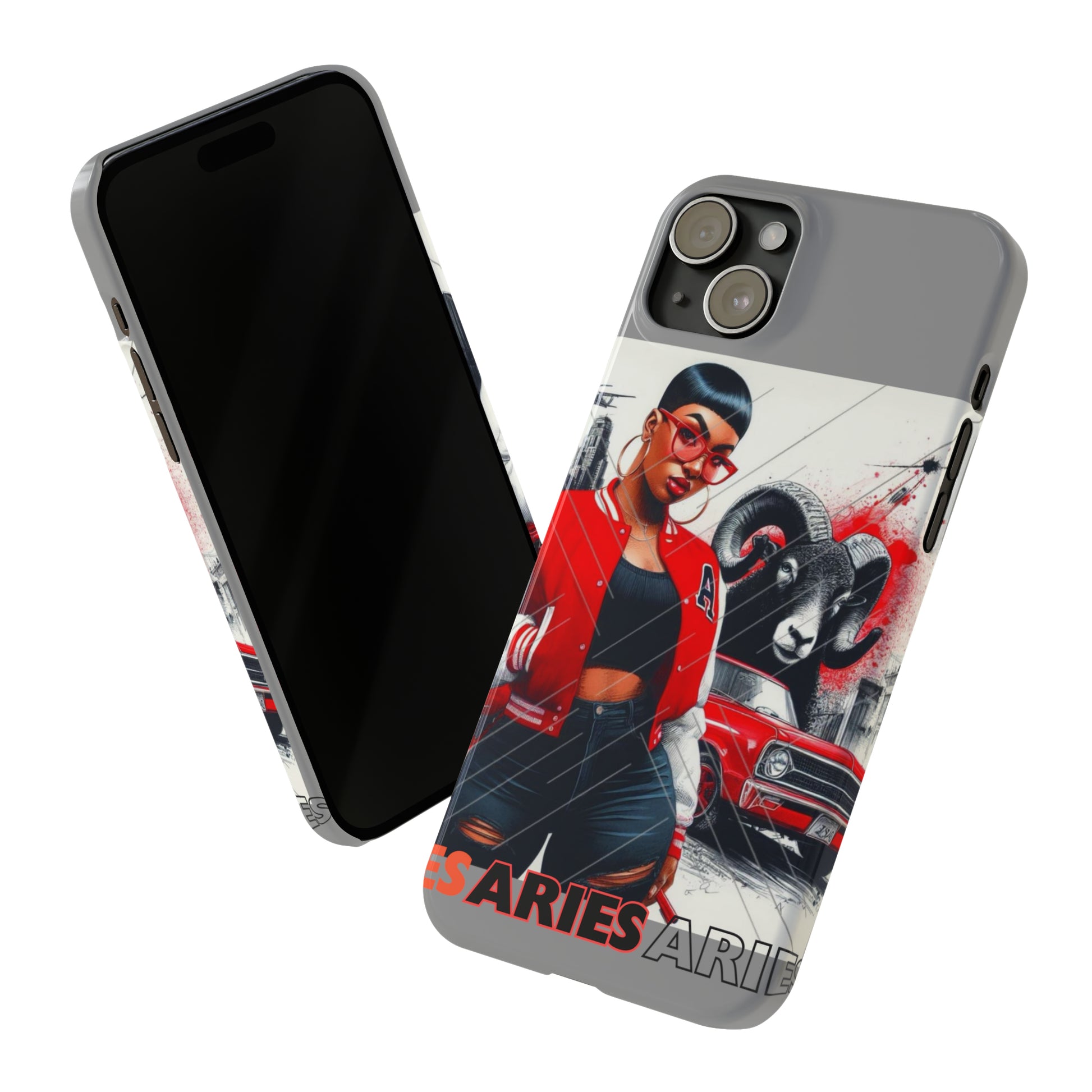 Aries Grey Slim Phone Cases - Phone Case