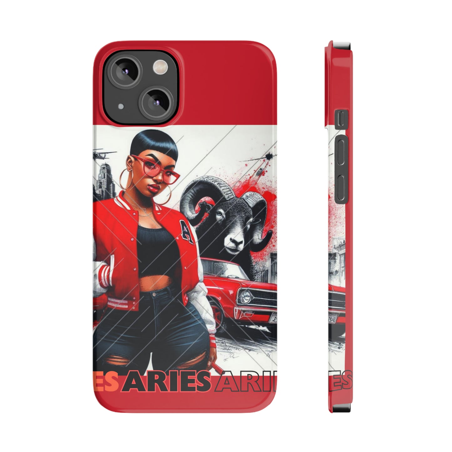 Aries Red Slim Phone Cases - iPhone 14 - Phone Case