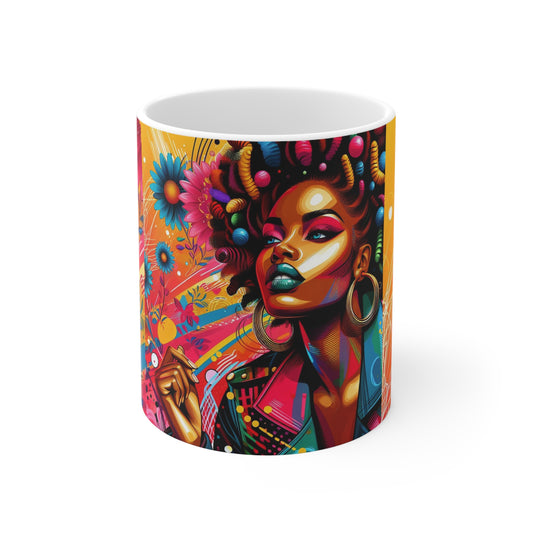 Vibrant Girl Ceramic Mug 11oz - 11oz - Mug