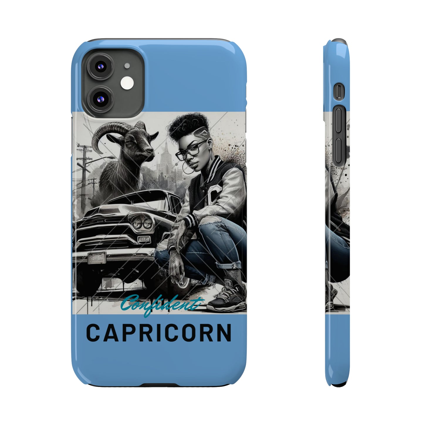 Capricorn Blue Slim Phone Cases - iPhone 11 - Phone Case