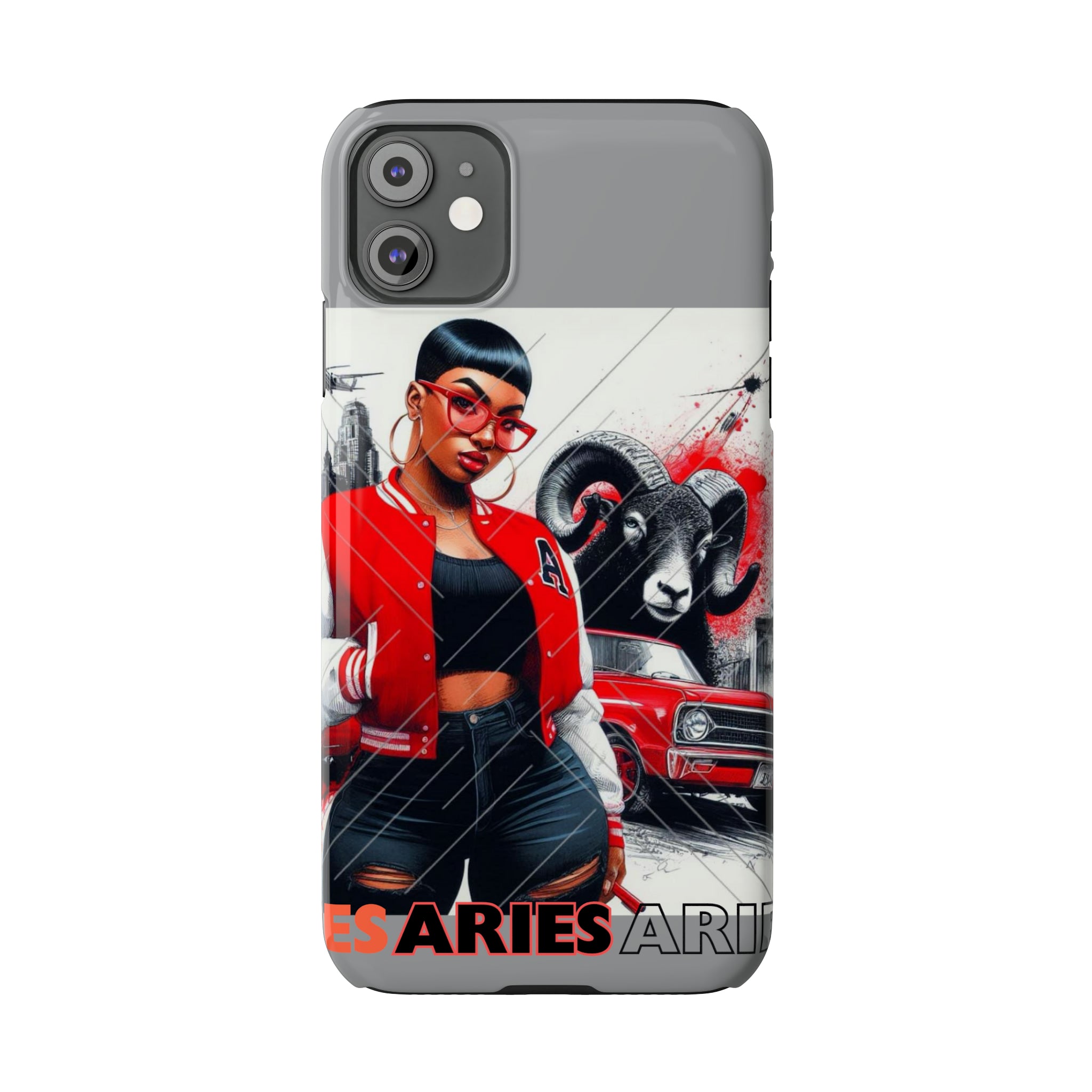 Aries Grey Slim Phone Cases - Phone Case