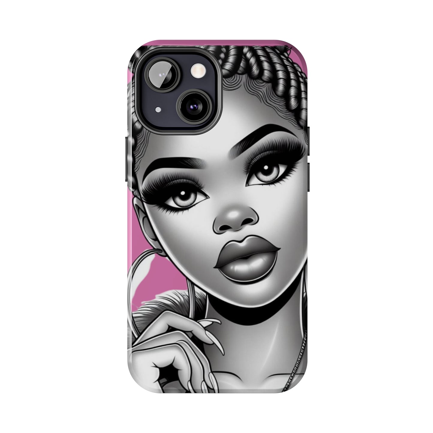 Braid bun pink Tough Phone Cases - Phone Case