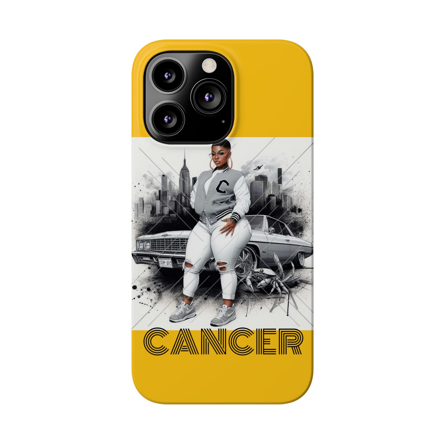 Cancer Yellow Slim Phone Cases - Phone Case