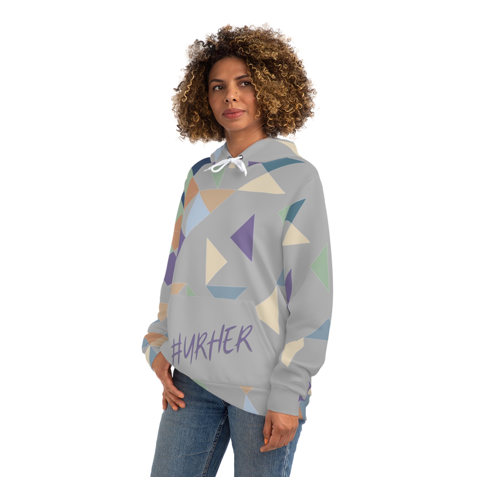 Grey Geo Purple Unisex Pullover Hoodie - All Over Prints