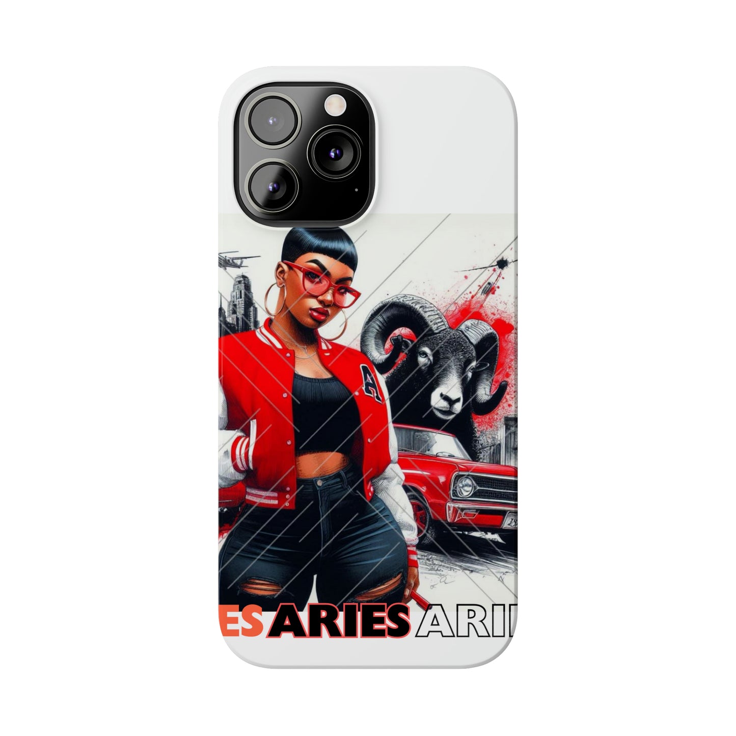 Aries white Slim Phone Cases - Phone Case