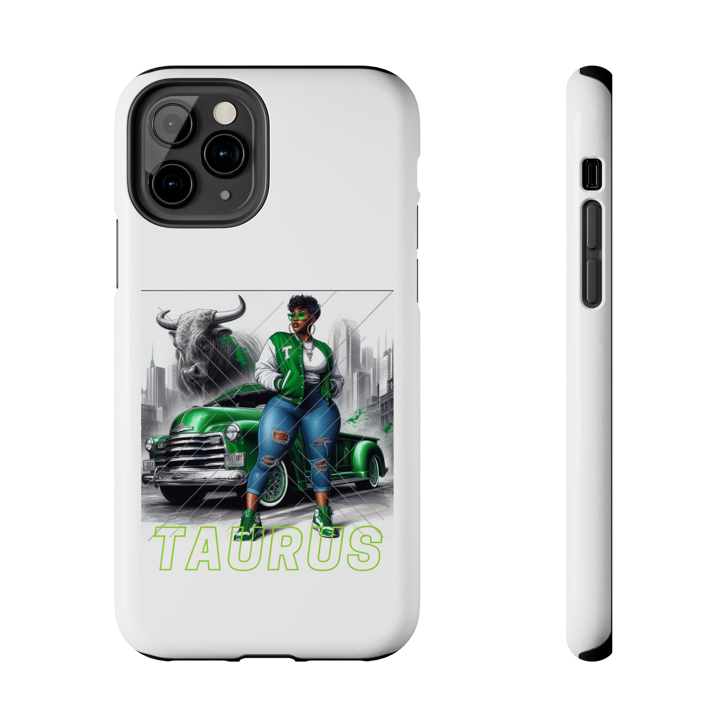 Taurus White Tough Phone Cases - iPhone 11 Pro - Phone Case