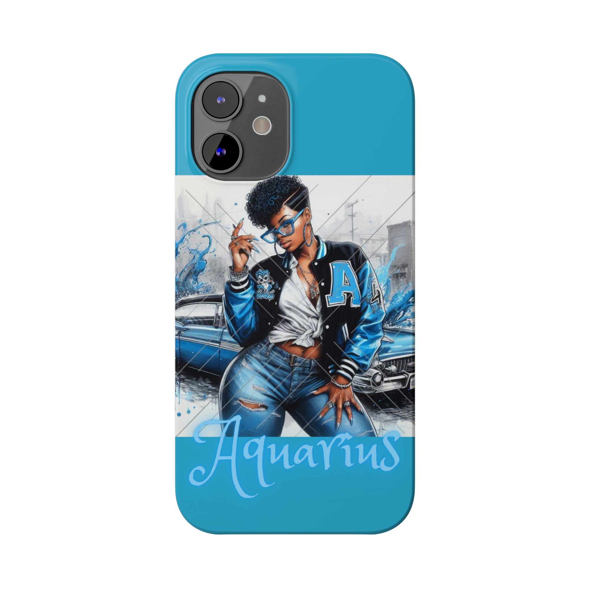 Aquarius Blue Slim Phone Cases - Phone Case