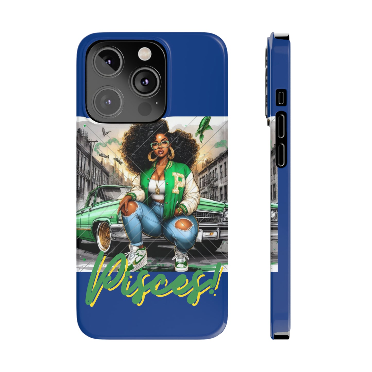 Pisces Blue Slim Phone Cases - iPhone 14 Pro - Phone Case