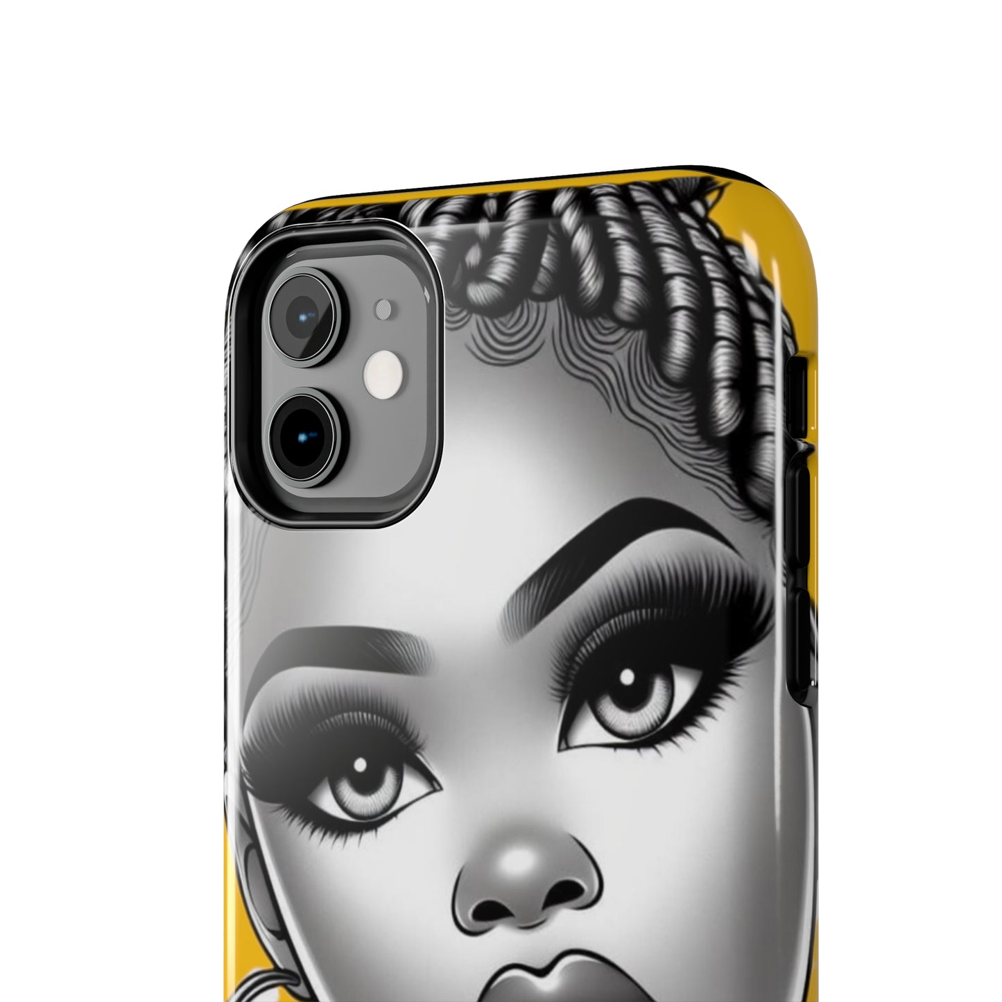 Braid bun Yellow Tough Phone Cases - Phone Case