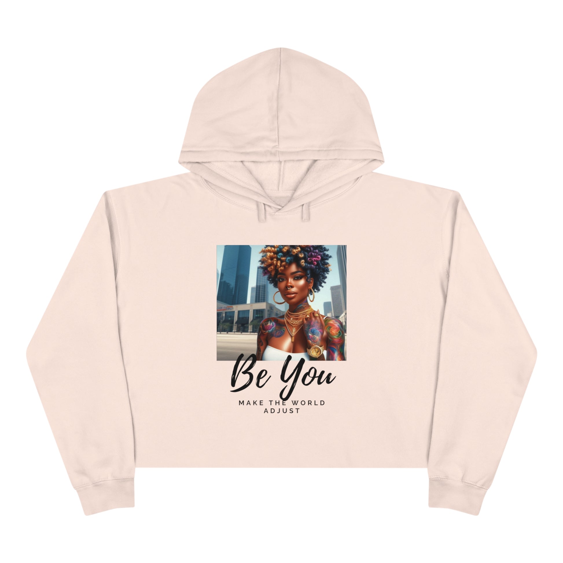 Be you Curly Crop Hoodie - Pale Pink / XS - Hoodie