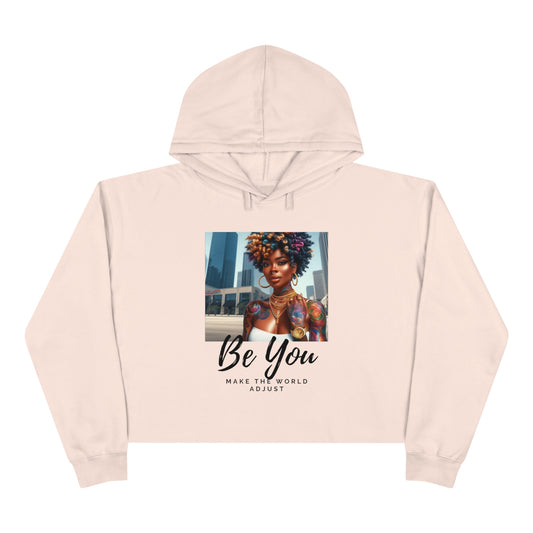 Be you Curly Crop Hoodie - Pale Pink / XS - Hoodie