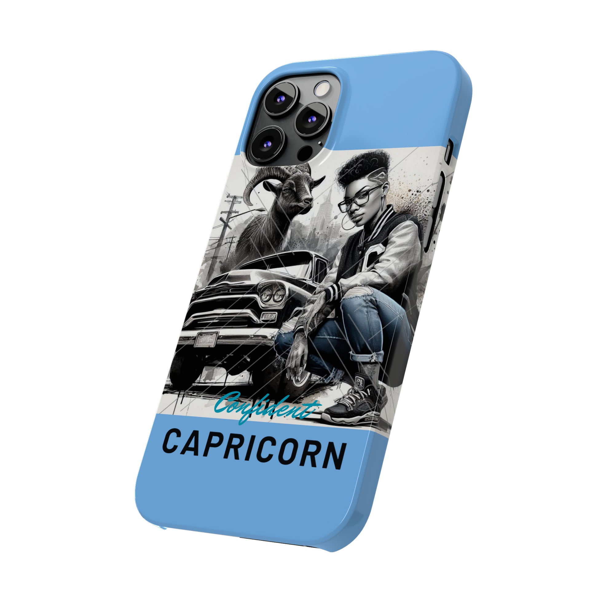 Capricorn Blue Slim Phone Cases - Phone Case